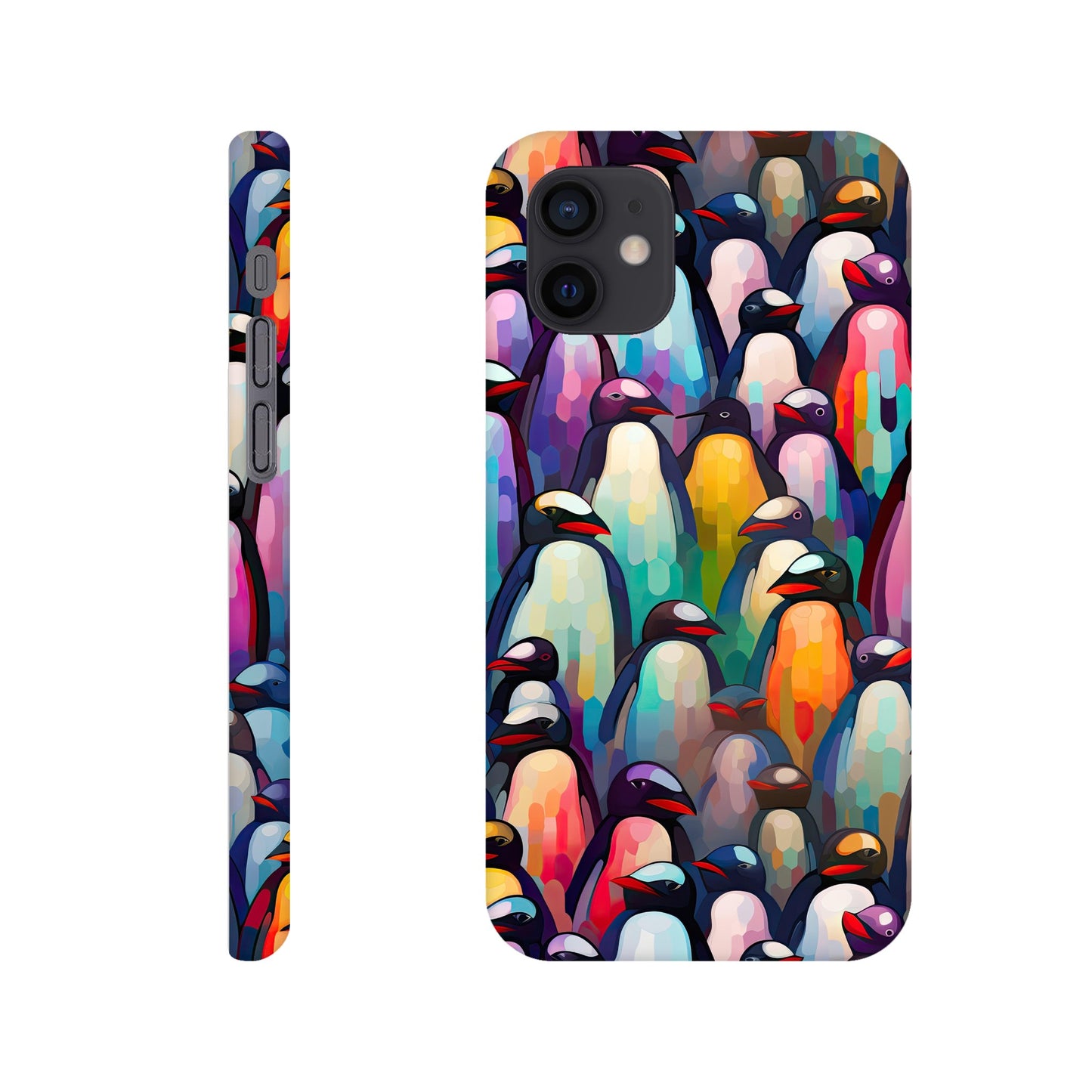 Penguin Paradise: Slim Phone Case with All-Over Penguin Pattern Print