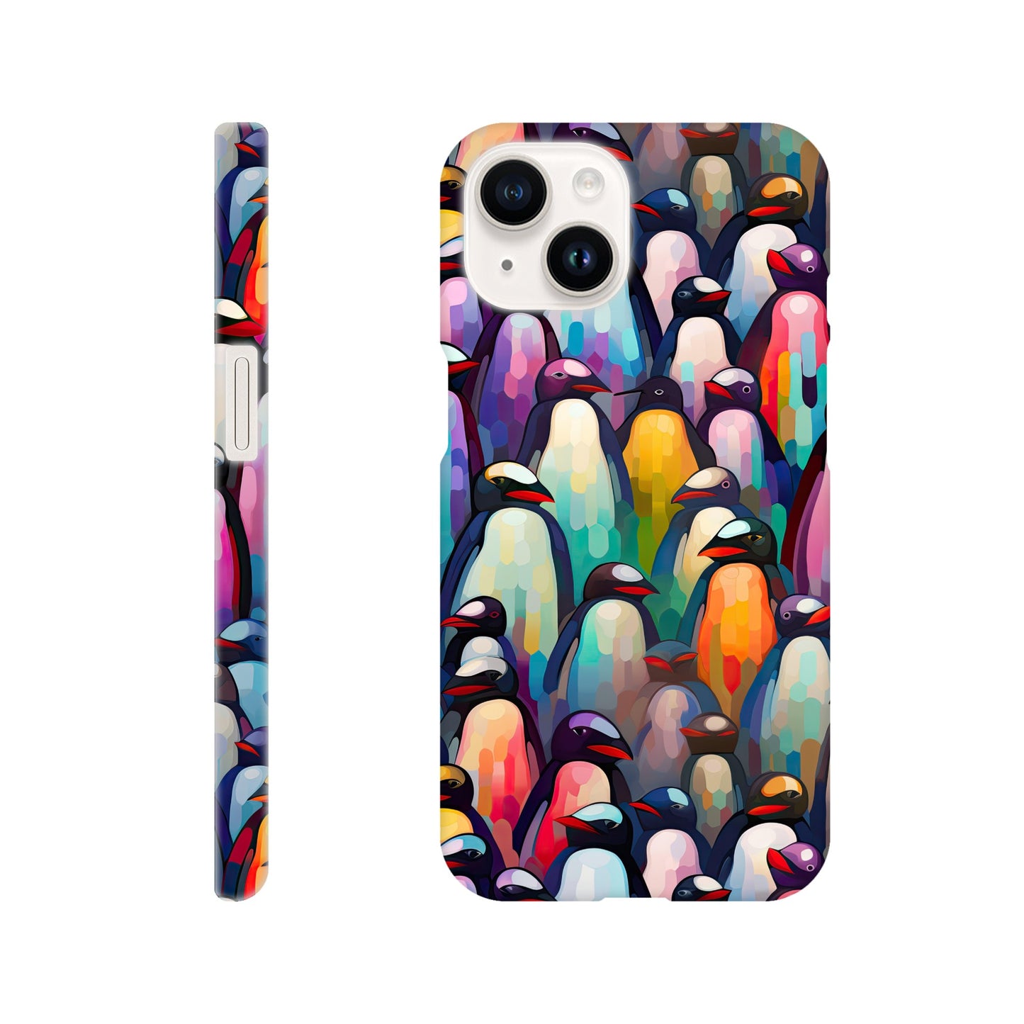 Penguin Paradise: Slim Phone Case with All-Over Penguin Pattern Print