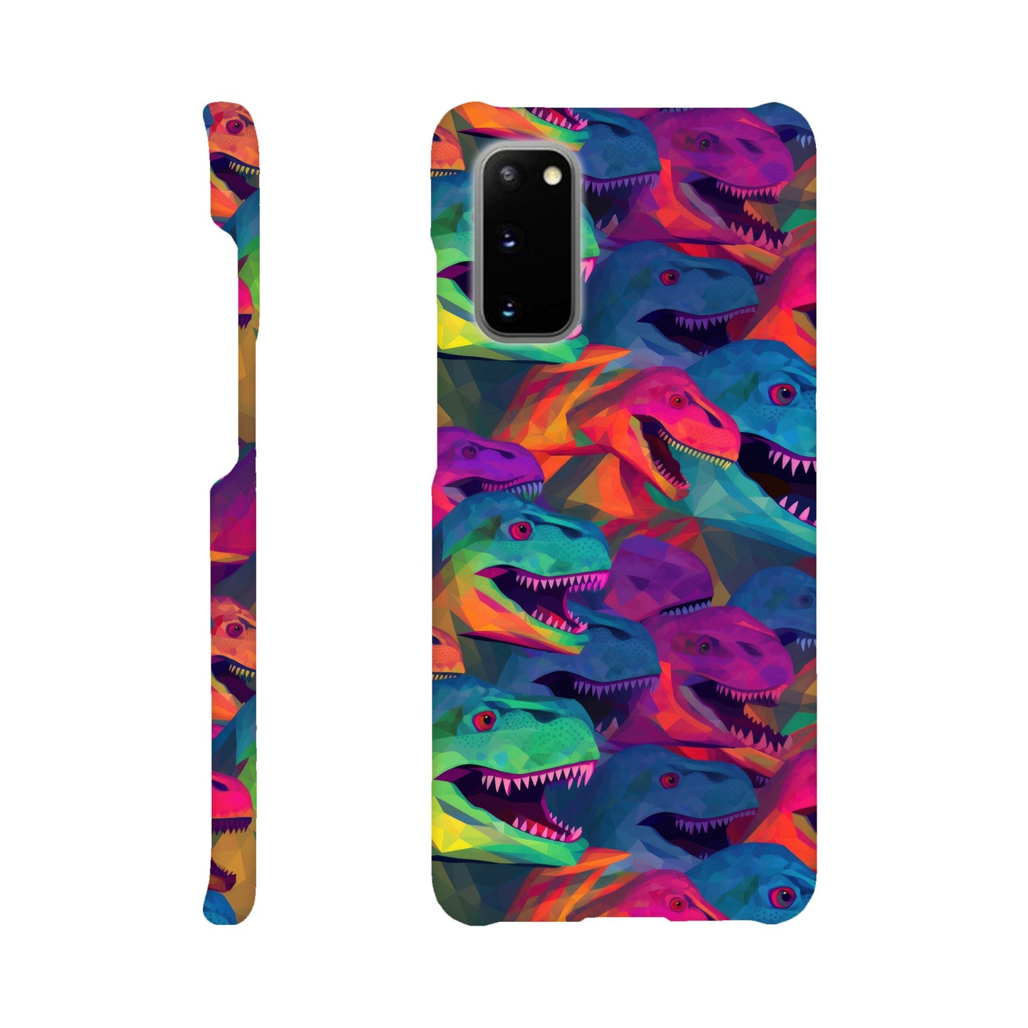 DinoVibe: Slim Phone Case with Colorful T-Rex Pattern - Unleash Playful Protection!