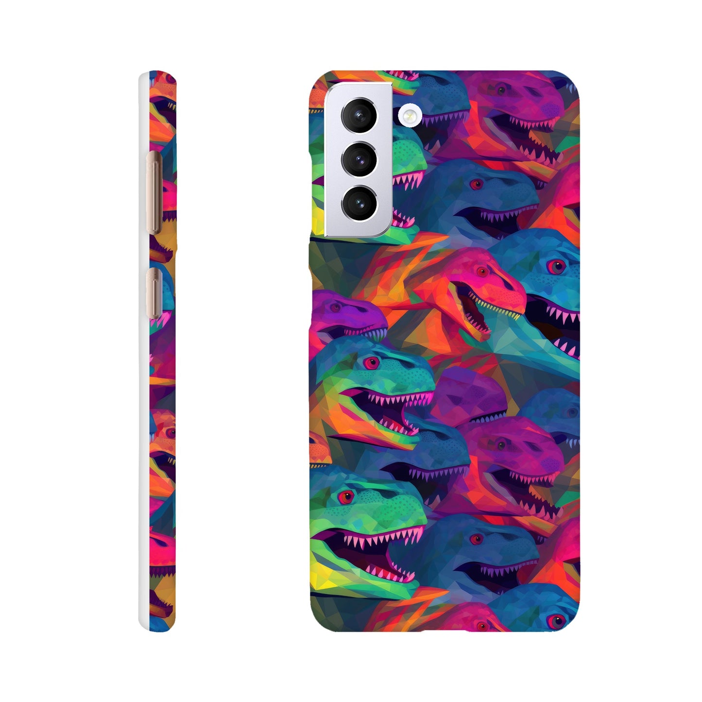 DinoVibe: Slim Phone Case with Colorful T-Rex Pattern - Unleash Playful Protection!
