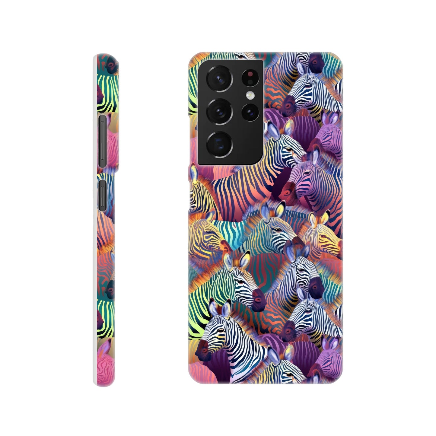 Unleash Your Wild Side with our Slim Phone Case: Colorful Zebra Pattern Edition