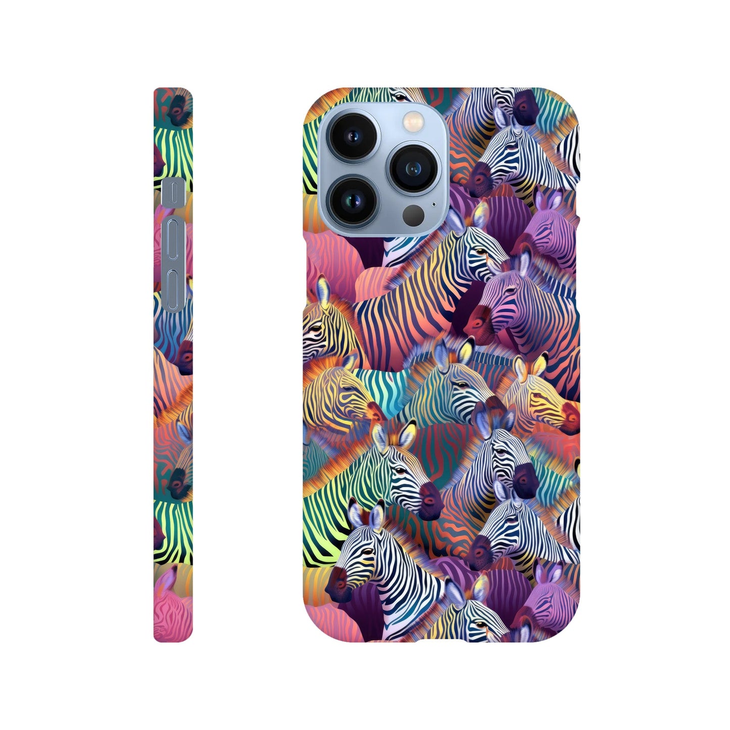 Unleash Your Wild Side with our Slim Phone Case: Colorful Zebra Pattern Edition
