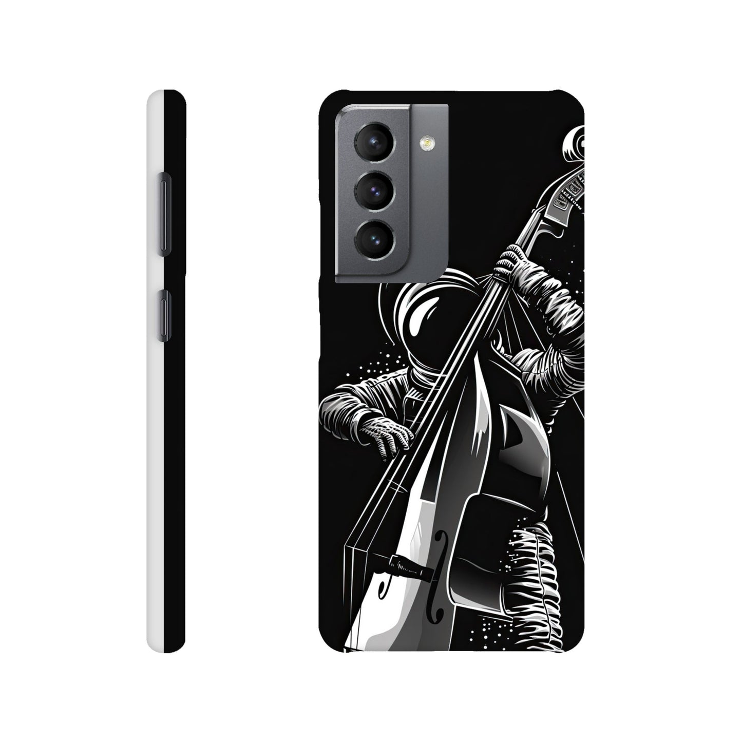 Galactic Groove: Slim Phone Case with Double Bass Spaceman Jazz