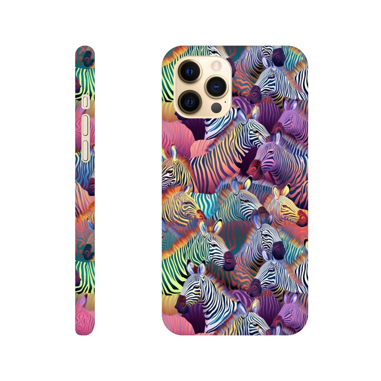 Unleash Your Wild Side with our Slim Phone Case: Colorful Zebra Pattern Edition