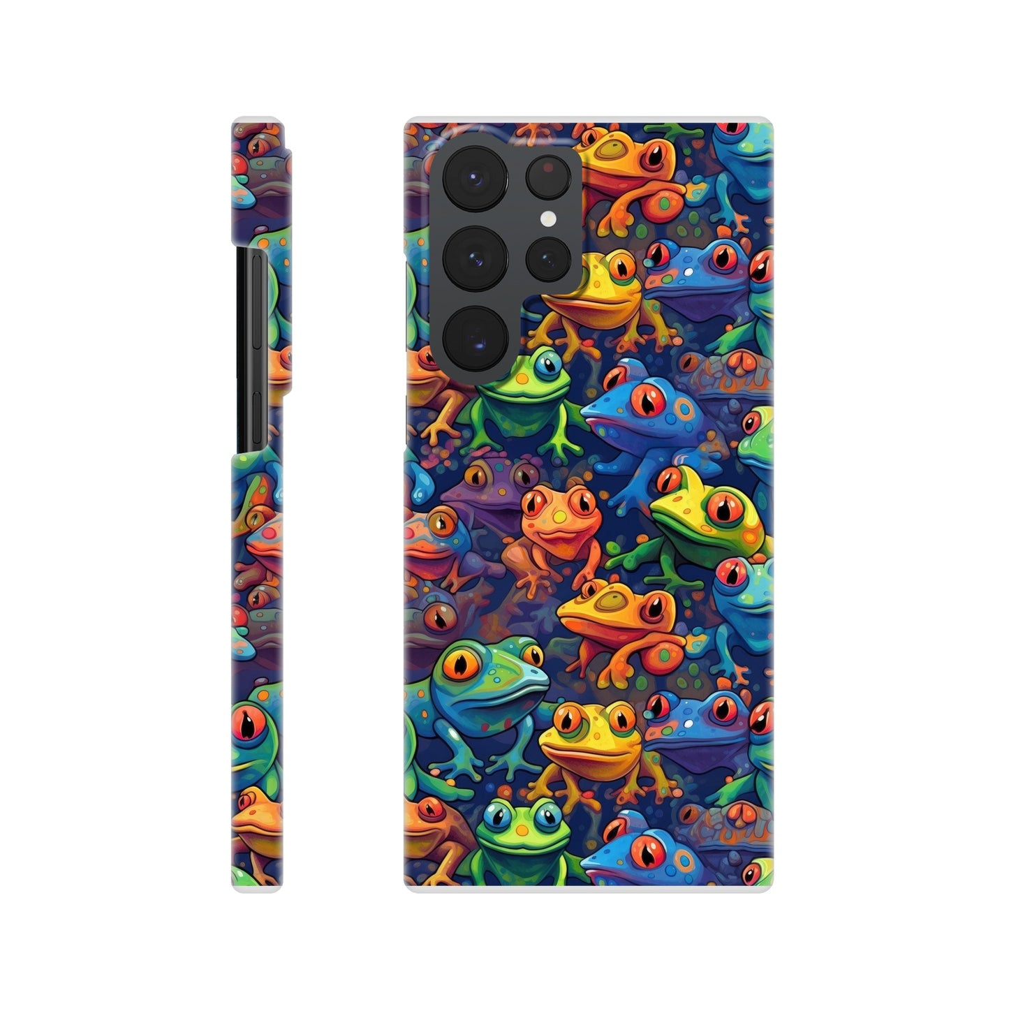 Leap into Colorful Adventures: Slim Phone Case with Playful Frog Pattern