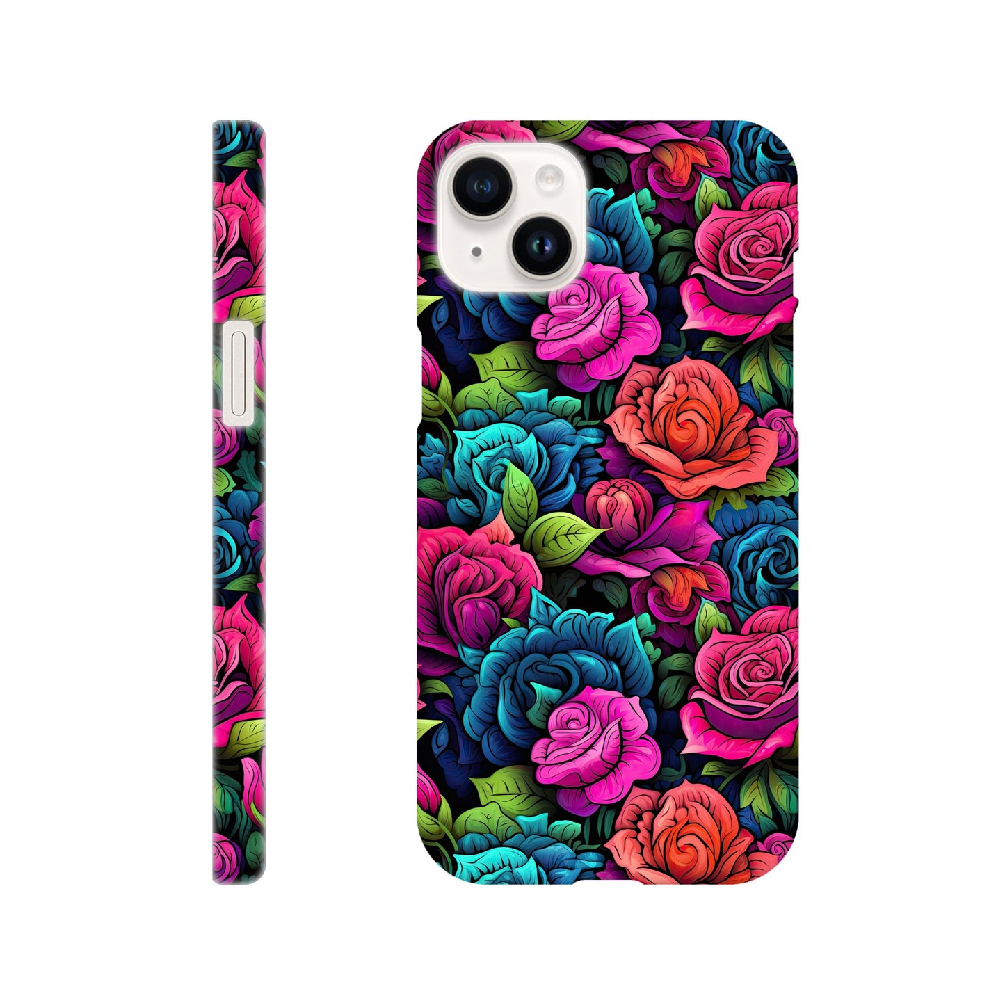 Blossoming Beauty: Colorful All-Over Rose Flower Print Phone Case for Android and Apple