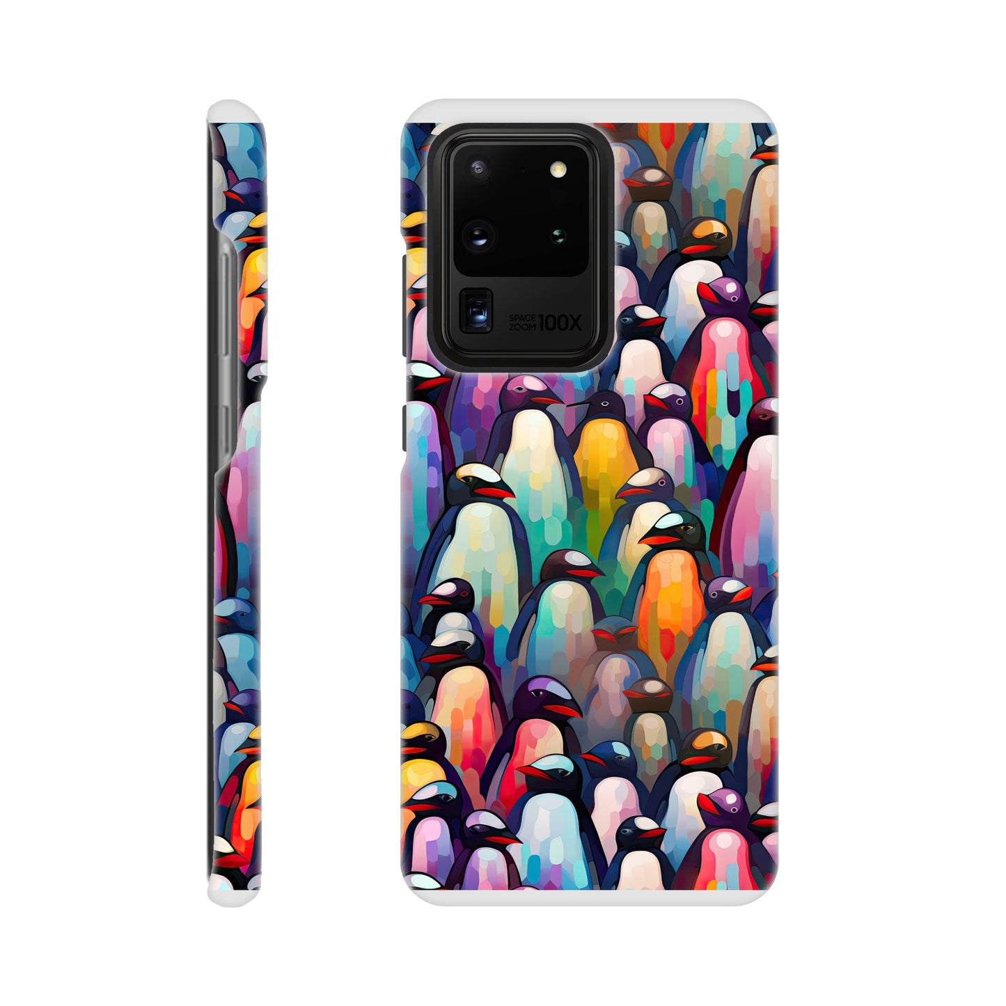 Penguin Paradise: Slim Phone Case with All-Over Penguin Pattern Print