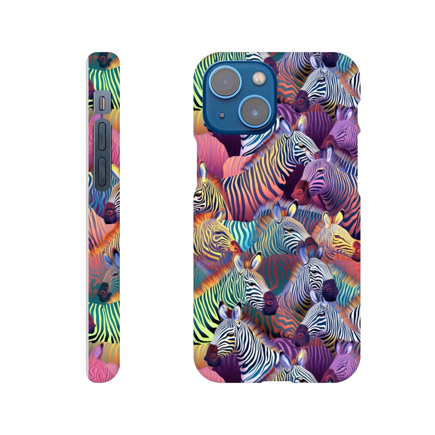 Unleash Your Wild Side with our Slim Phone Case: Colorful Zebra Pattern Edition