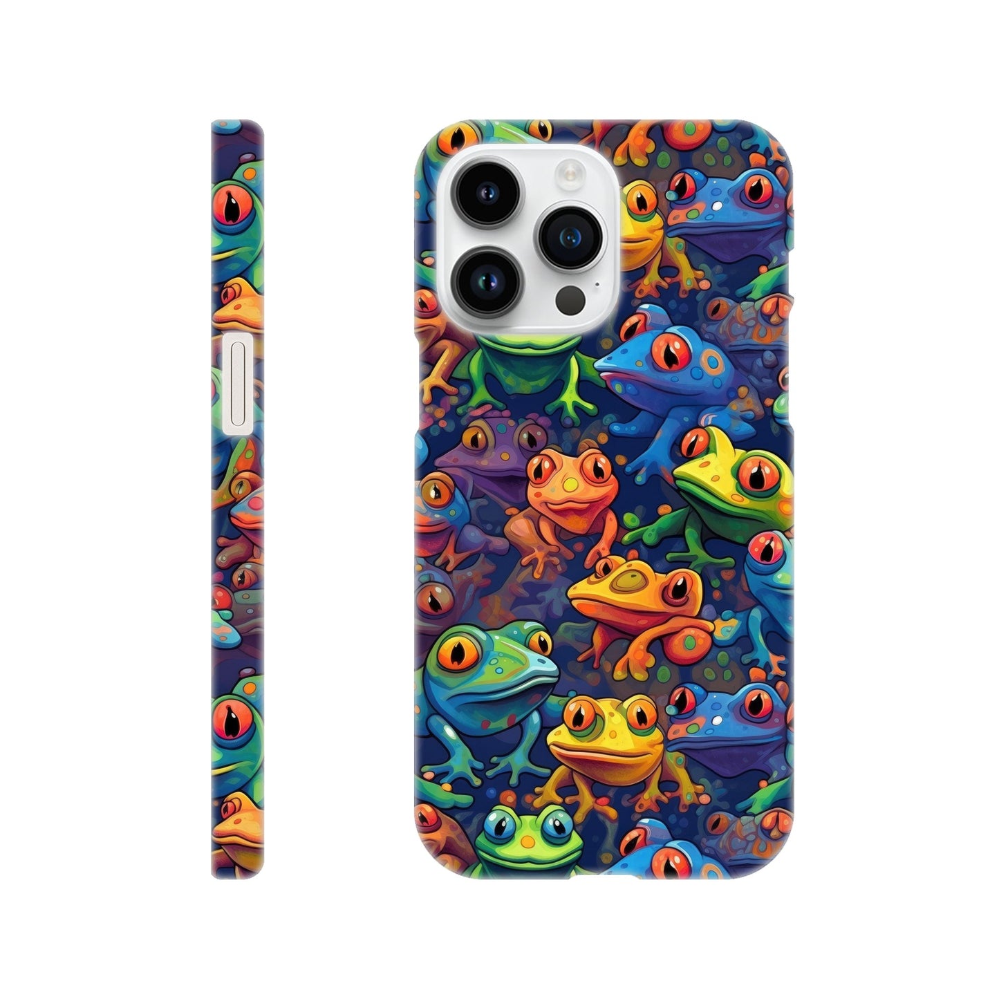 Leap into Colorful Adventures: Slim Phone Case with Playful Frog Pattern