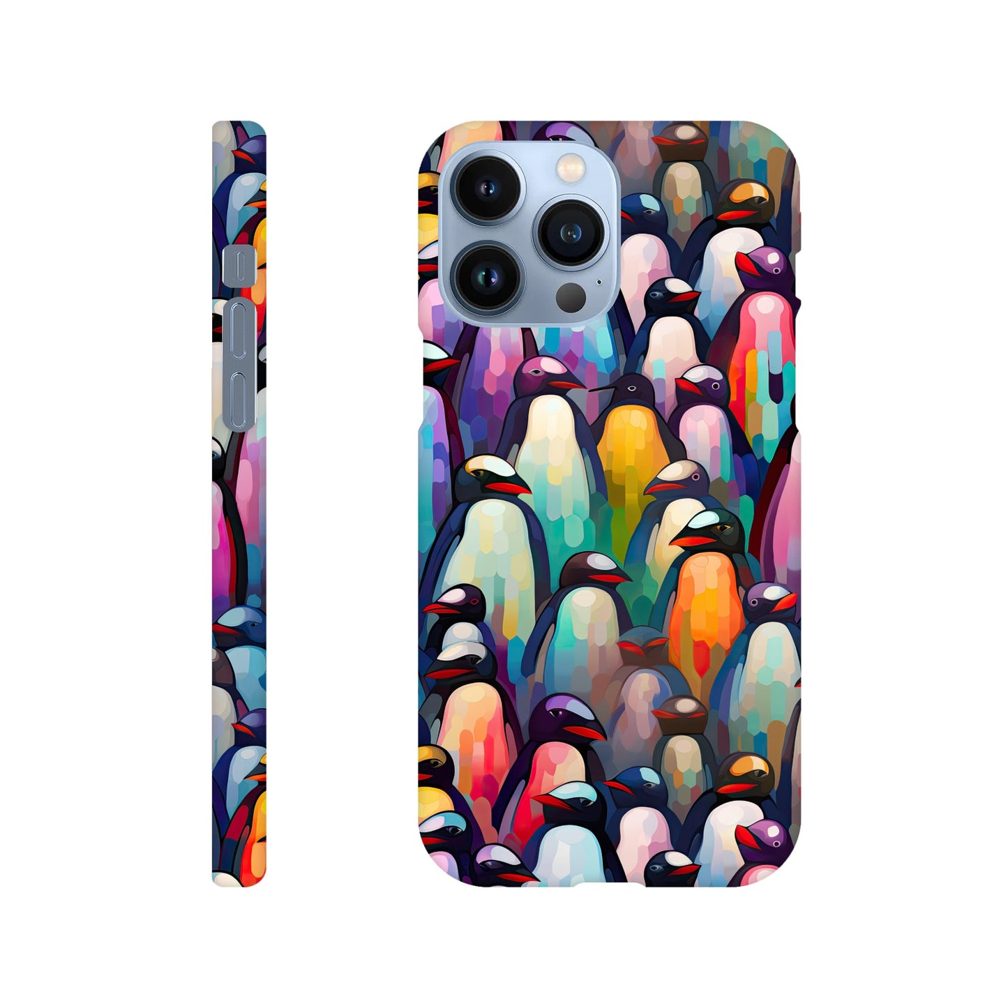 Penguin Paradise: Slim Phone Case with All-Over Penguin Pattern Print
