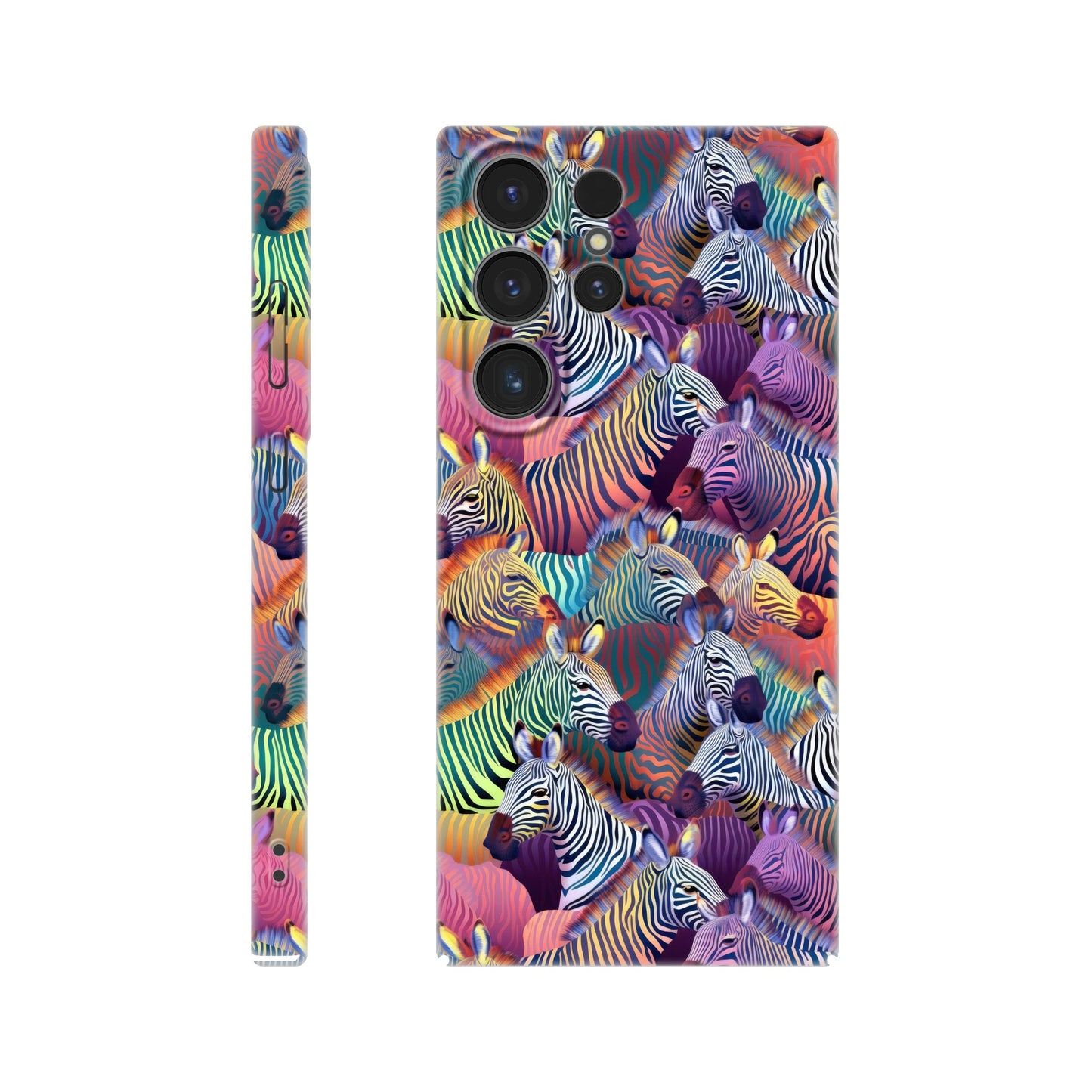 Unleash Your Wild Side with our Slim Phone Case: Colorful Zebra Pattern Edition