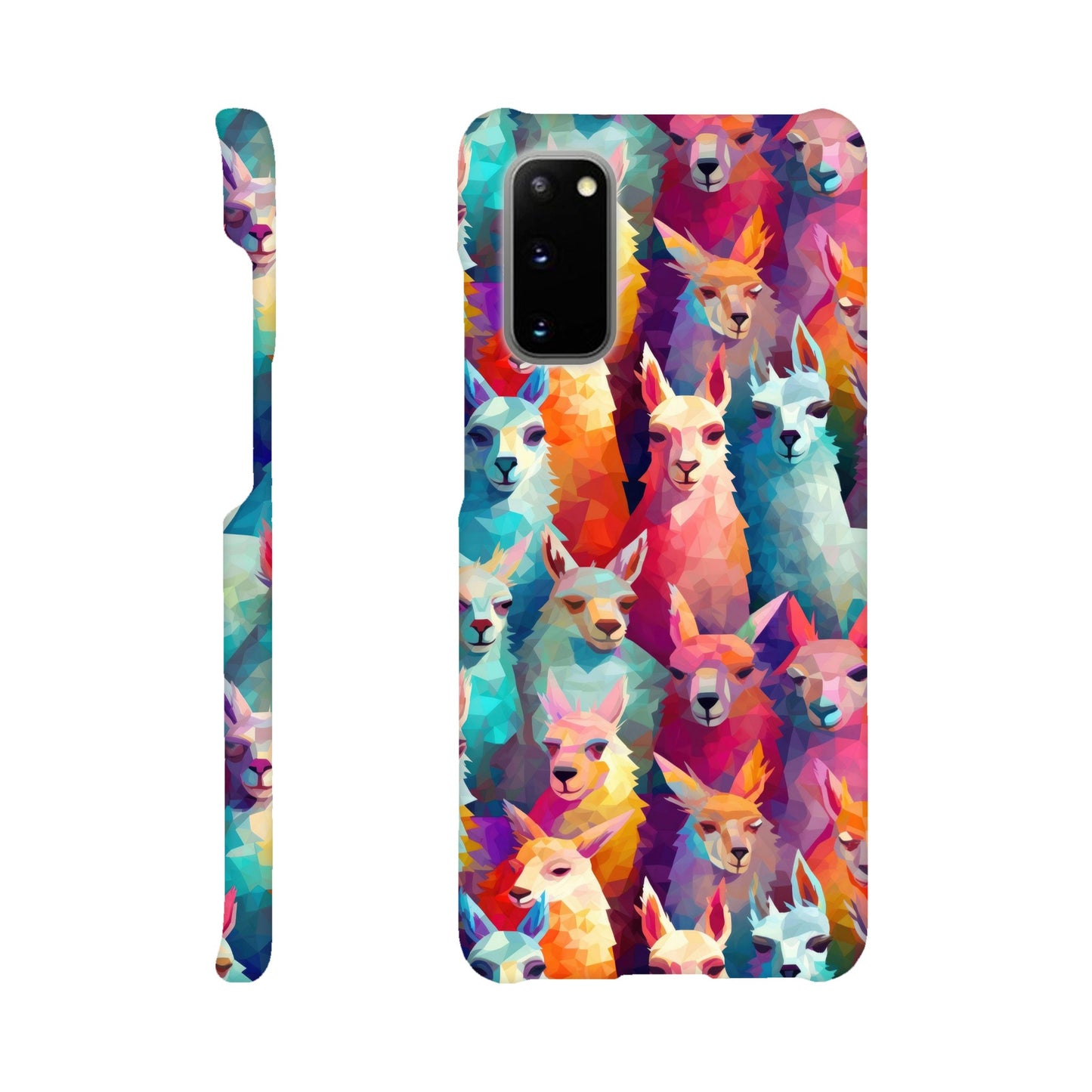 Vibrant Llama Delight: Slim Phone Case with Colorful Llama Pattern