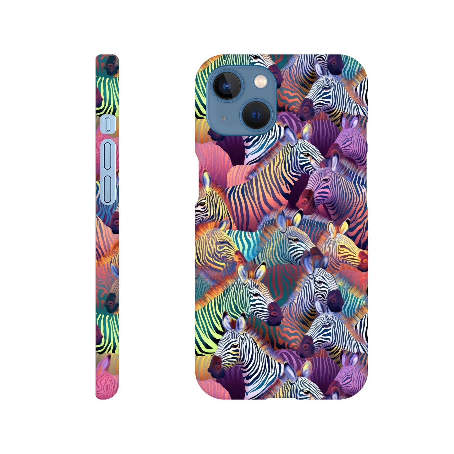 Unleash Your Wild Side with our Slim Phone Case: Colorful Zebra Pattern Edition