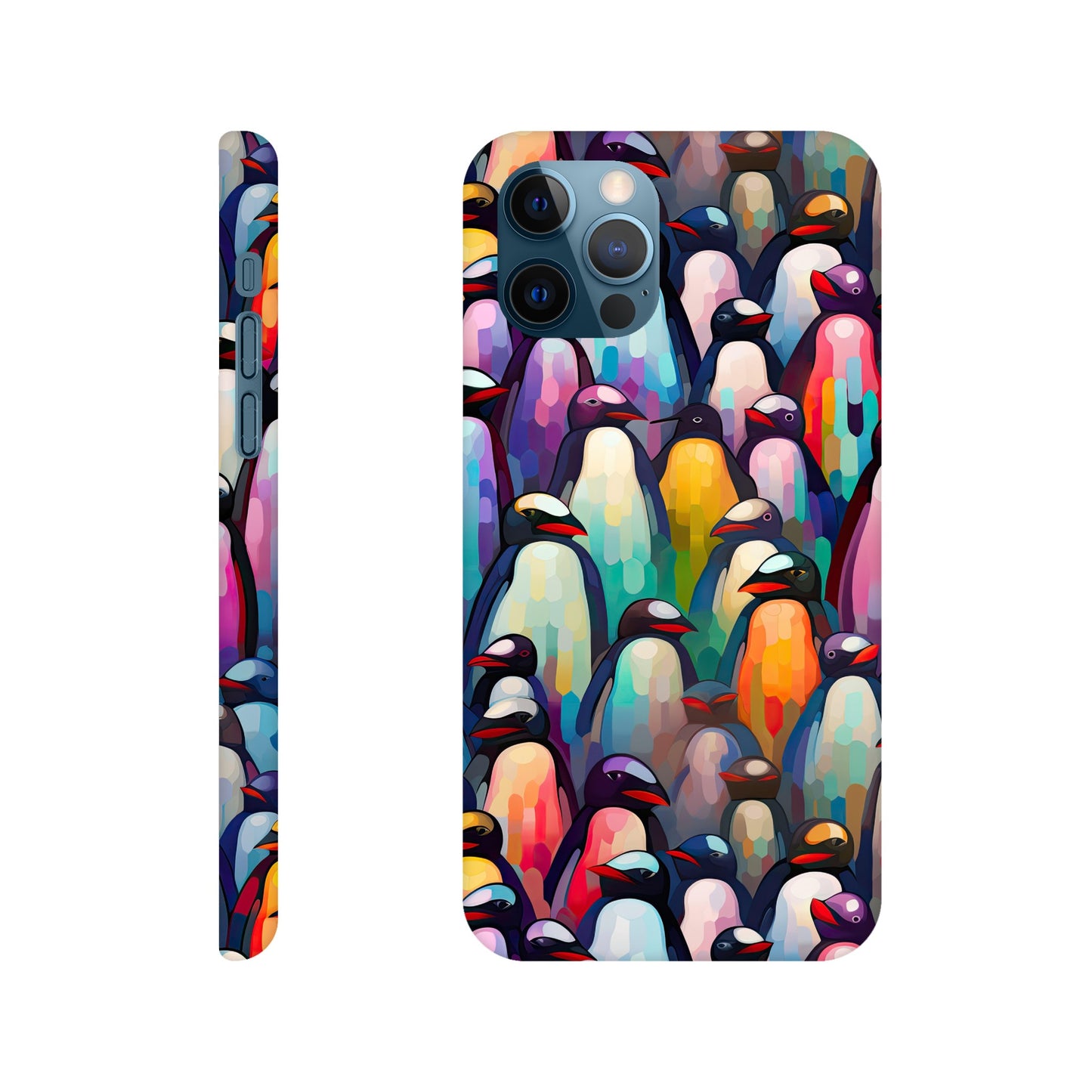 Penguin Paradise: Slim Phone Case with All-Over Penguin Pattern Print
