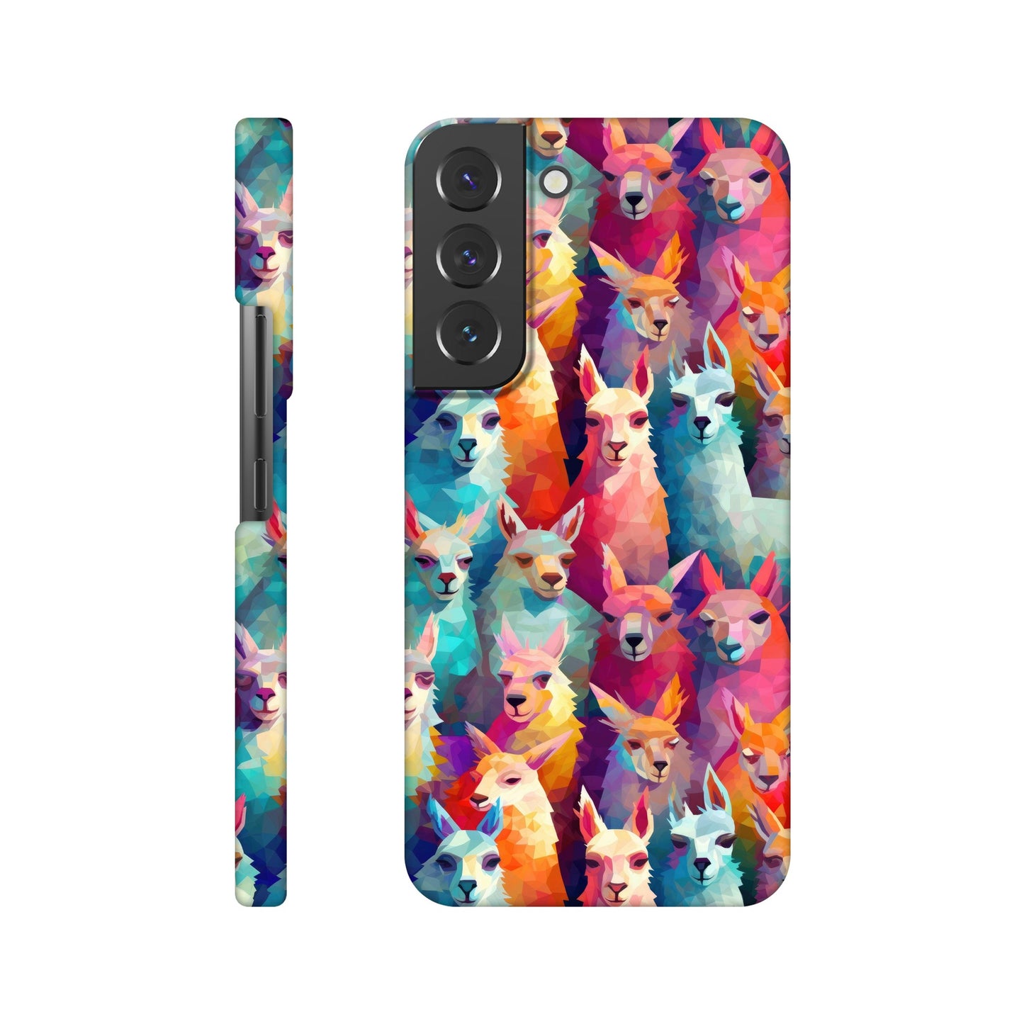 Vibrant Llama Delight: Slim Phone Case with Colorful Llama Pattern