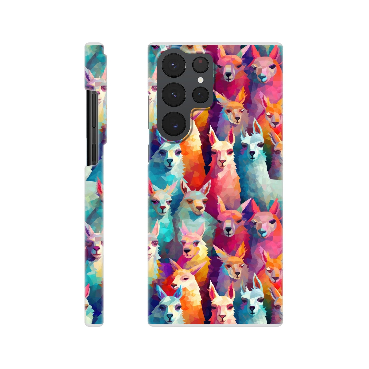 Vibrant Llama Delight: Slim Phone Case with Colorful Llama Pattern