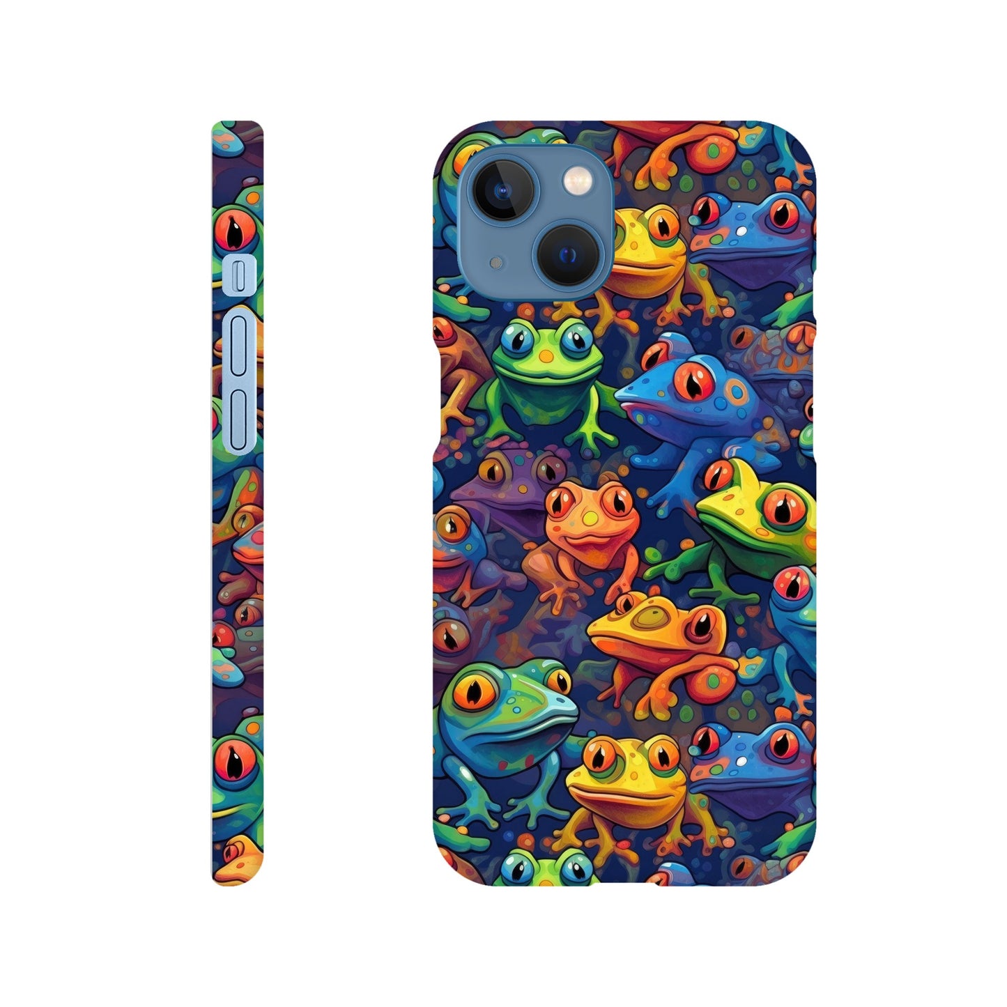Leap into Colorful Adventures: Slim Phone Case with Playful Frog Pattern