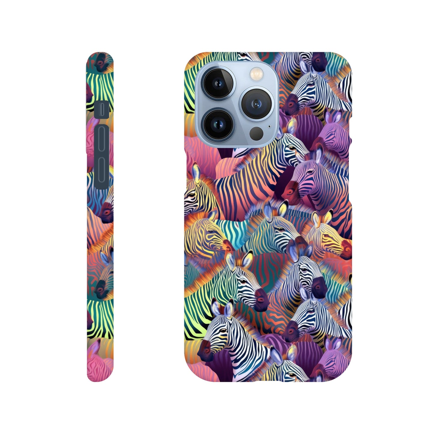 Unleash Your Wild Side with our Slim Phone Case: Colorful Zebra Pattern Edition