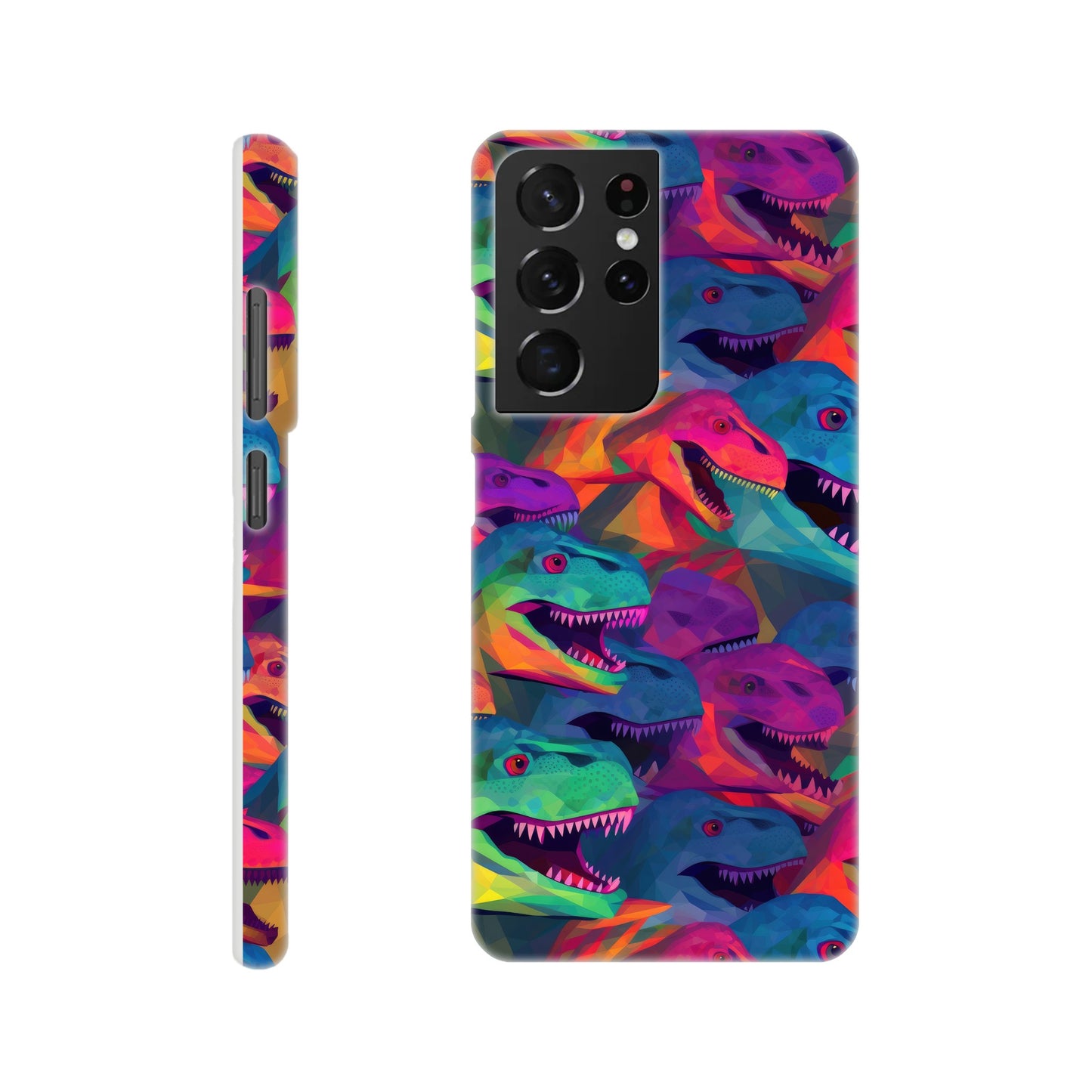DinoVibe: Slim Phone Case with Colorful T-Rex Pattern - Unleash Playful Protection!