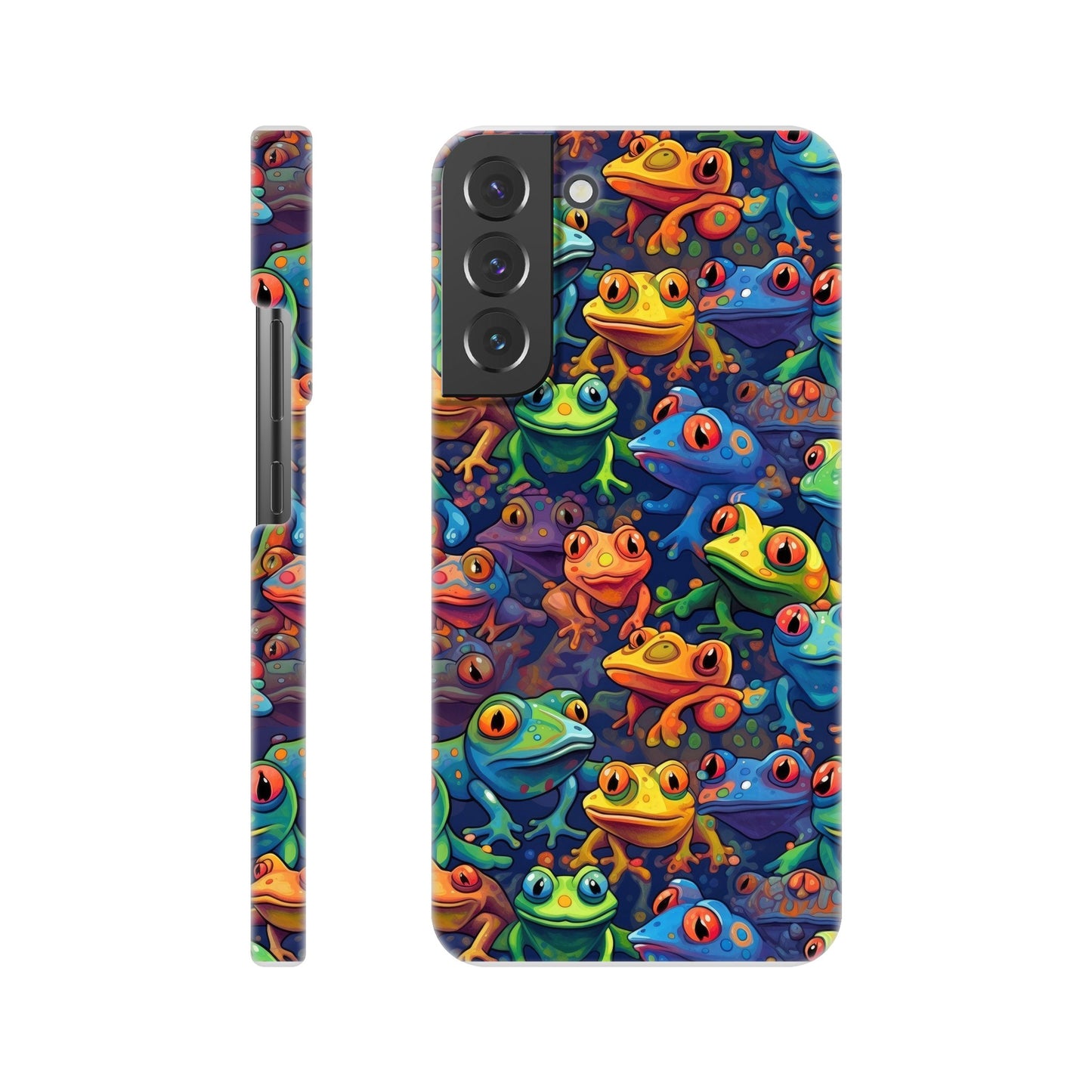 Leap into Colorful Adventures: Slim Phone Case with Playful Frog Pattern