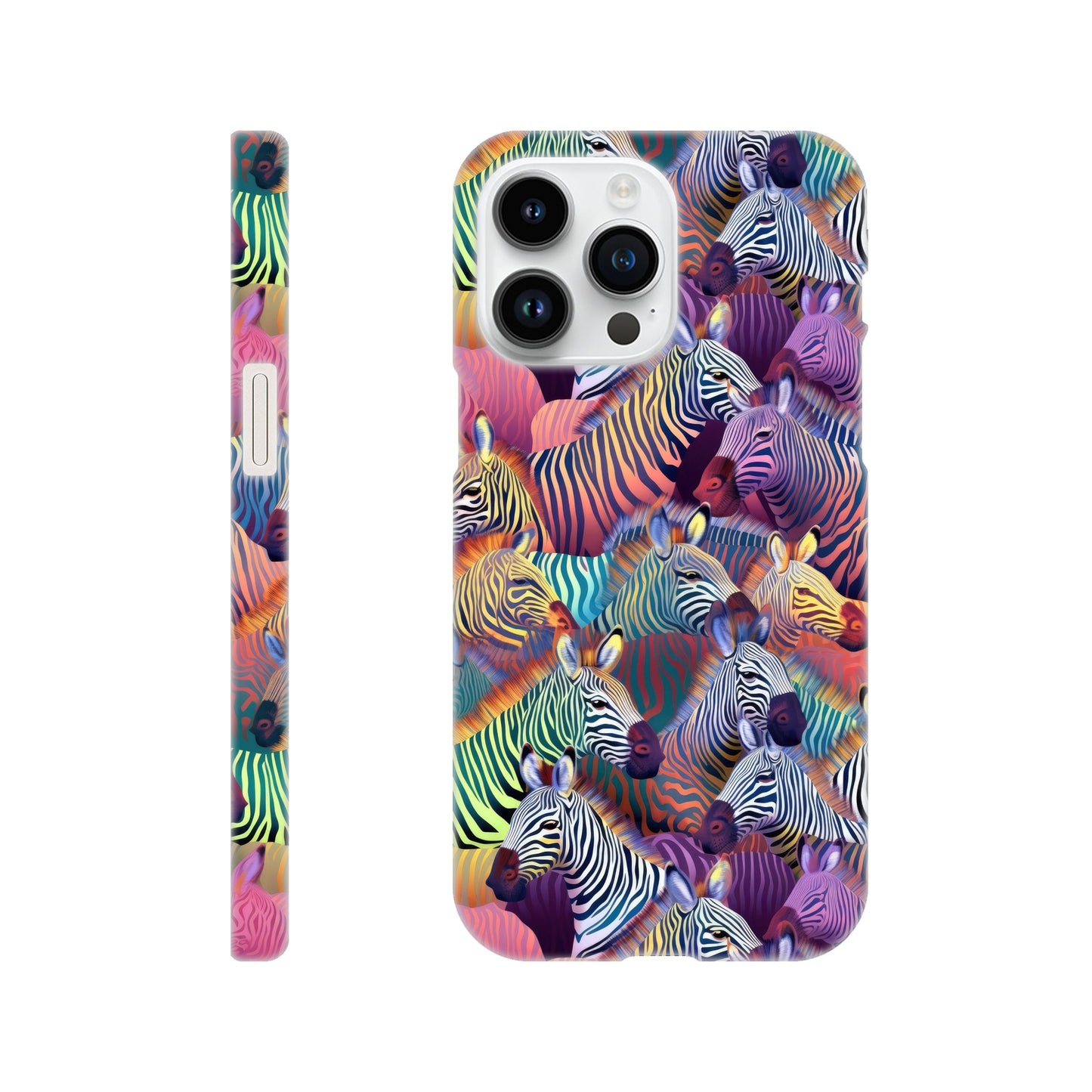 Unleash Your Wild Side with our Slim Phone Case: Colorful Zebra Pattern Edition