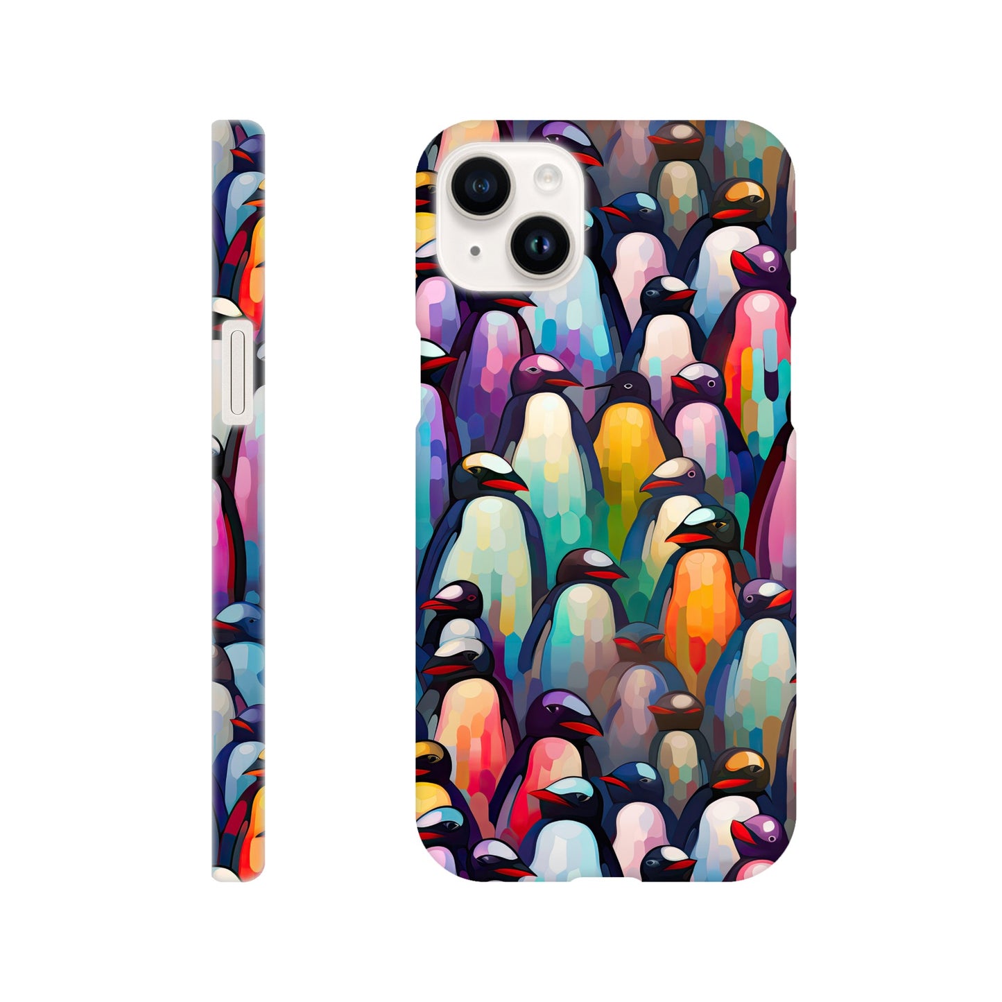 Penguin Paradise: Slim Phone Case with All-Over Penguin Pattern Print