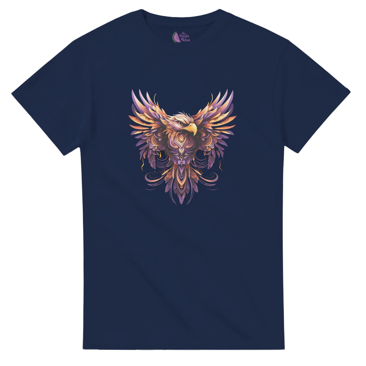 navy t-shirt with abstract eagle design