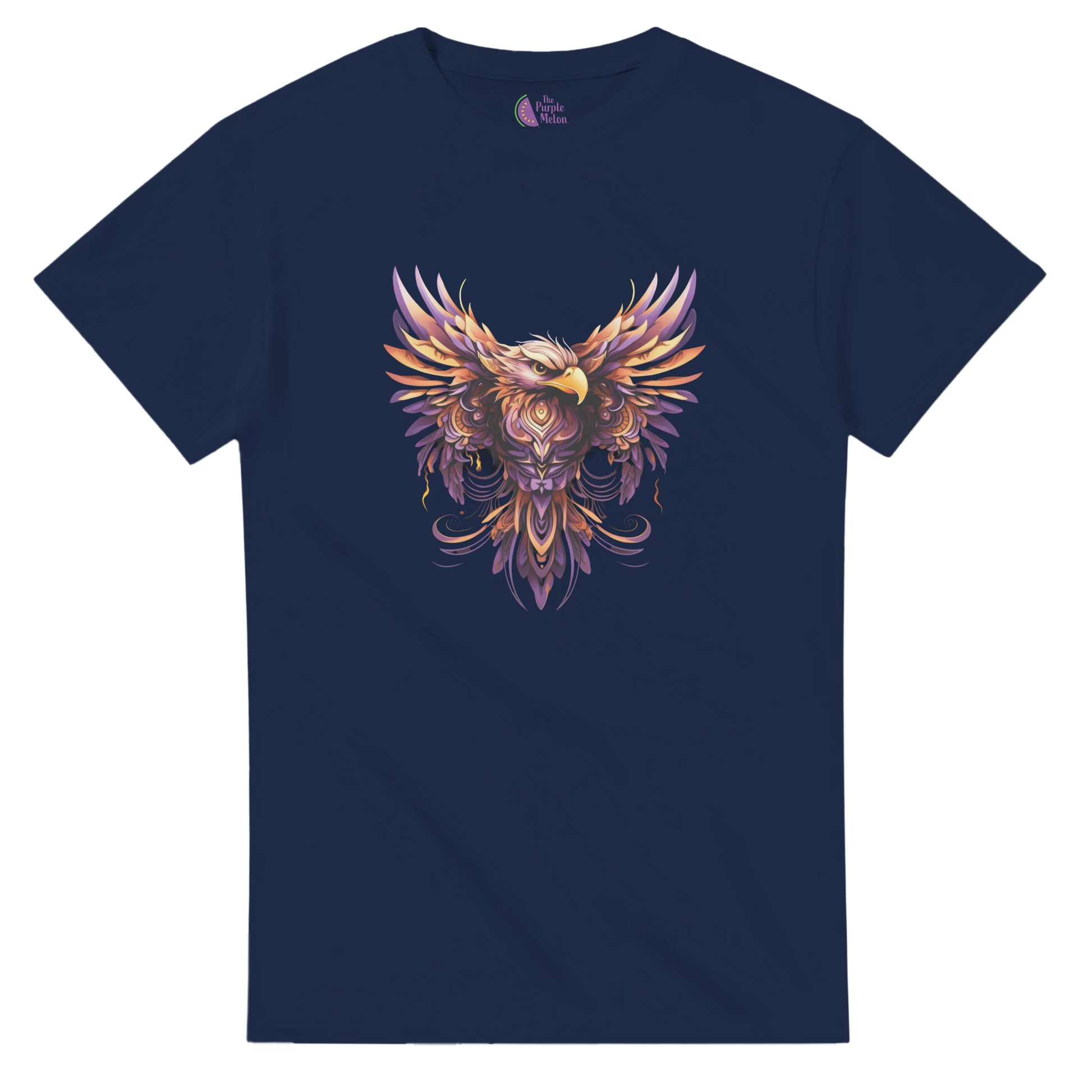 navy t-shirt with abstract eagle design