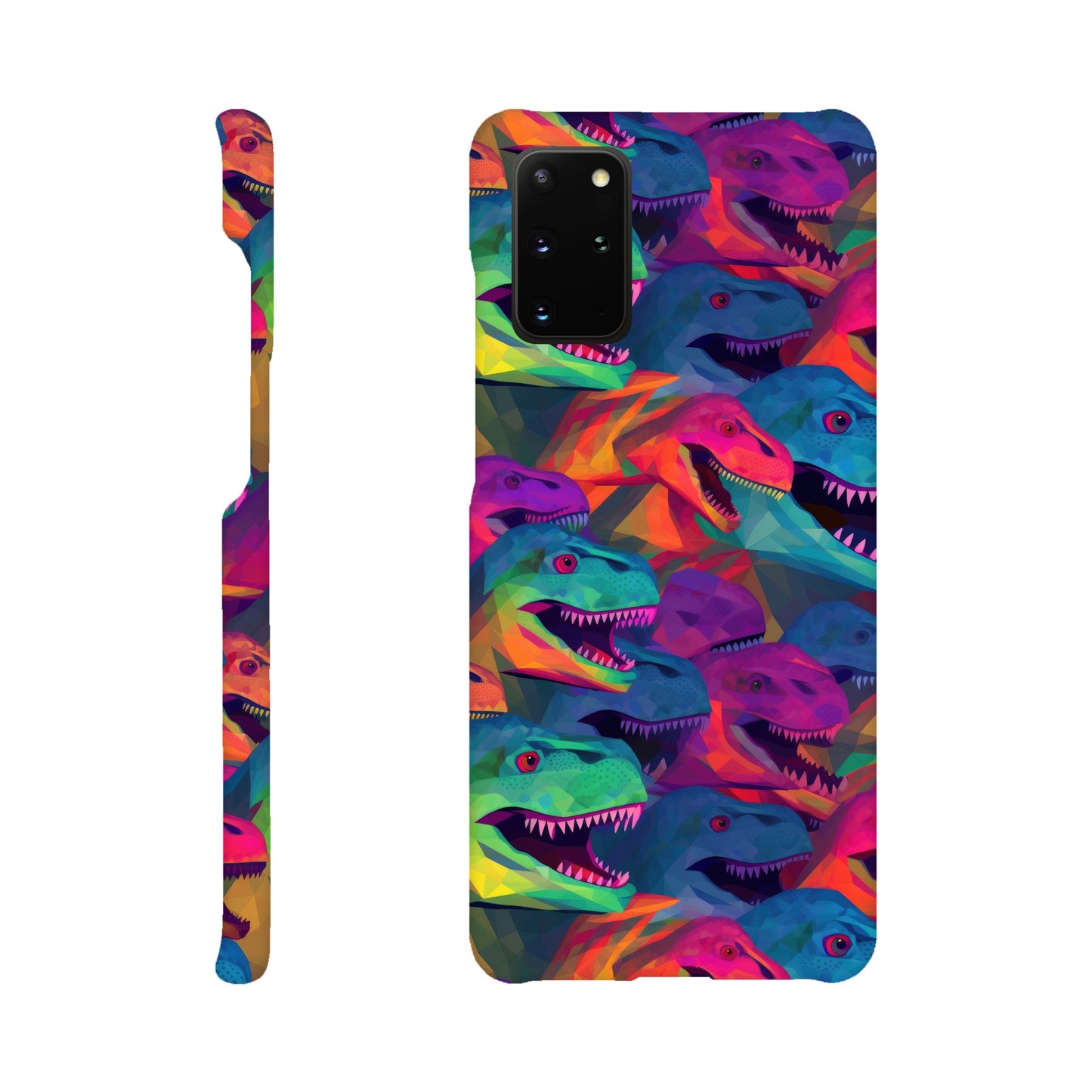 DinoVibe: Slim Phone Case with Colorful T-Rex Pattern - Unleash Playful Protection!