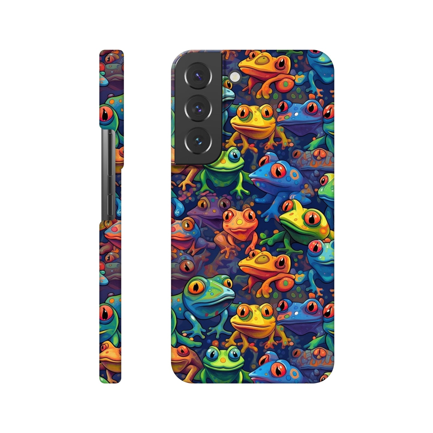Leap into Colorful Adventures: Slim Phone Case with Playful Frog Pattern