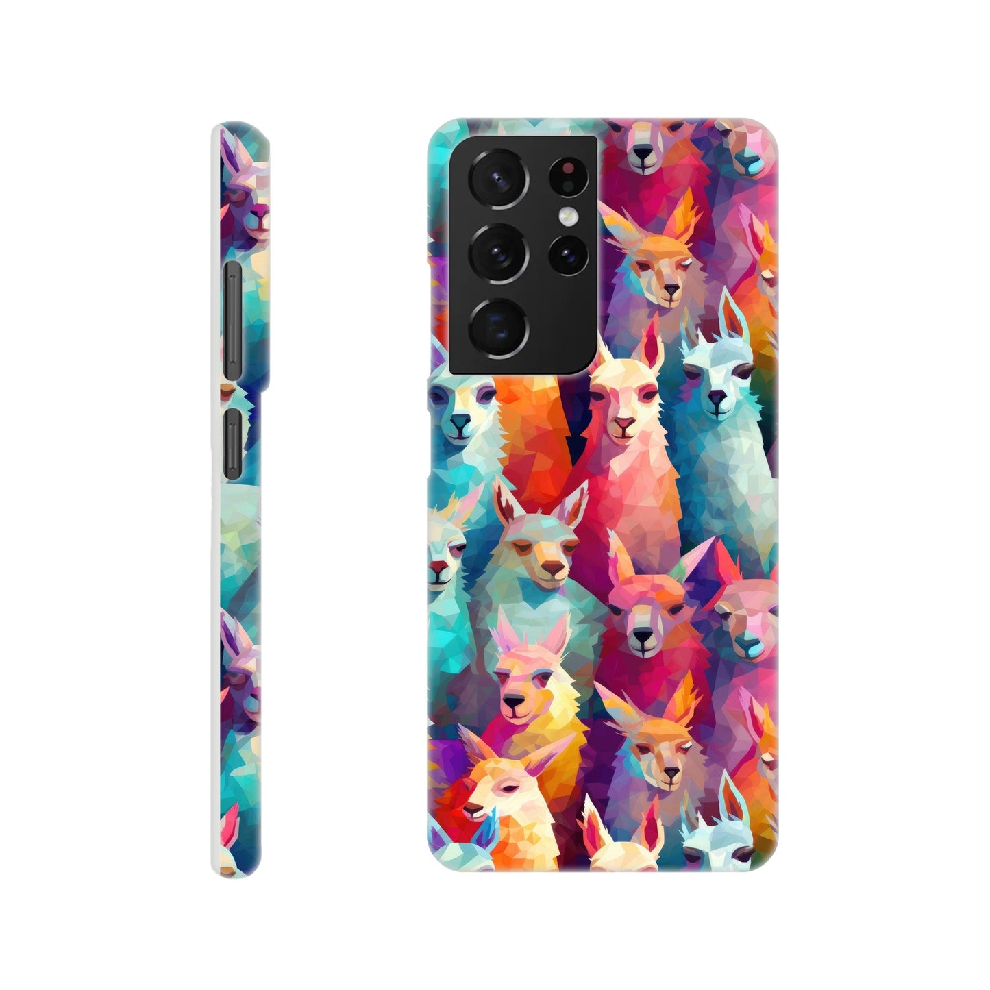 Vibrant Llama Delight: Slim Phone Case with Colorful Llama Pattern
