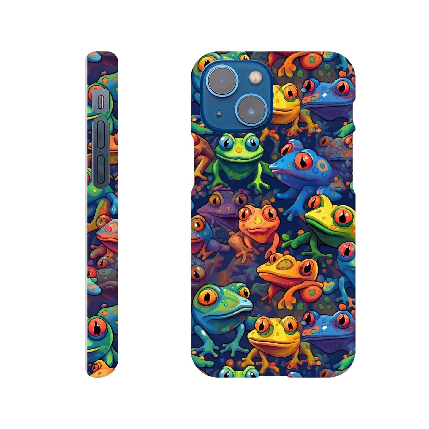 Leap into Colorful Adventures: Slim Phone Case with Playful Frog Pattern