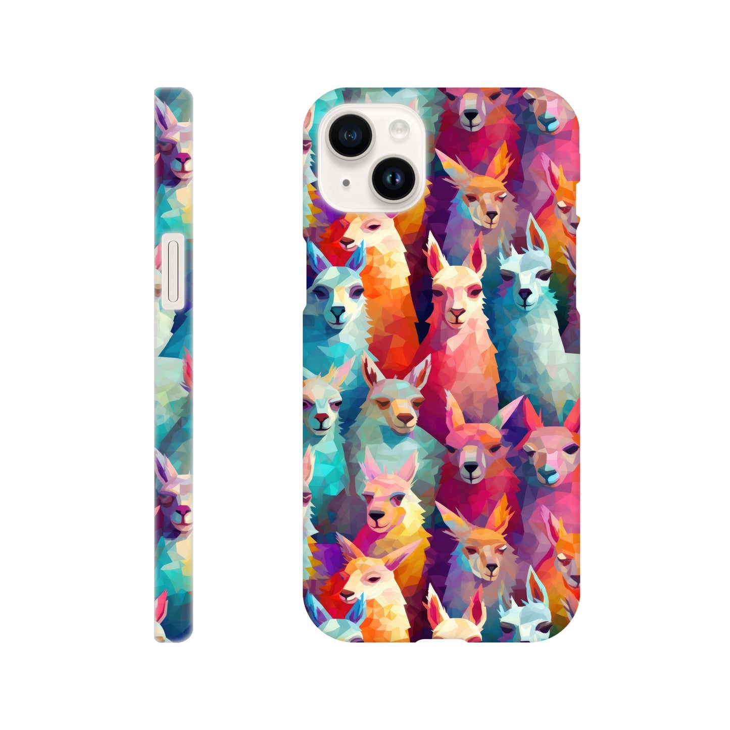 Vibrant Llama Delight: Slim Phone Case with Colorful Llama Pattern