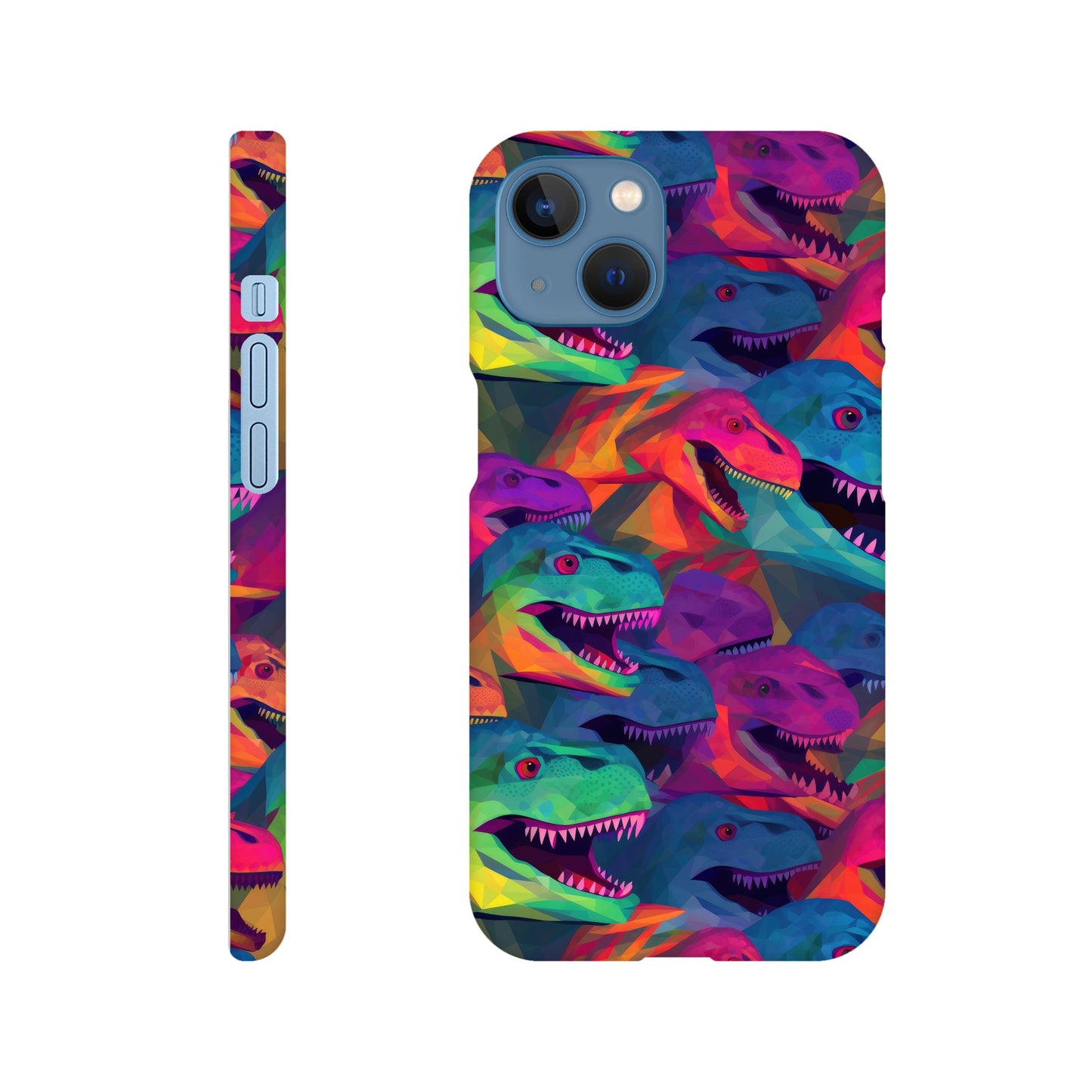DinoVibe: Slim Phone Case with Colorful T-Rex Pattern - Unleash Playful Protection!