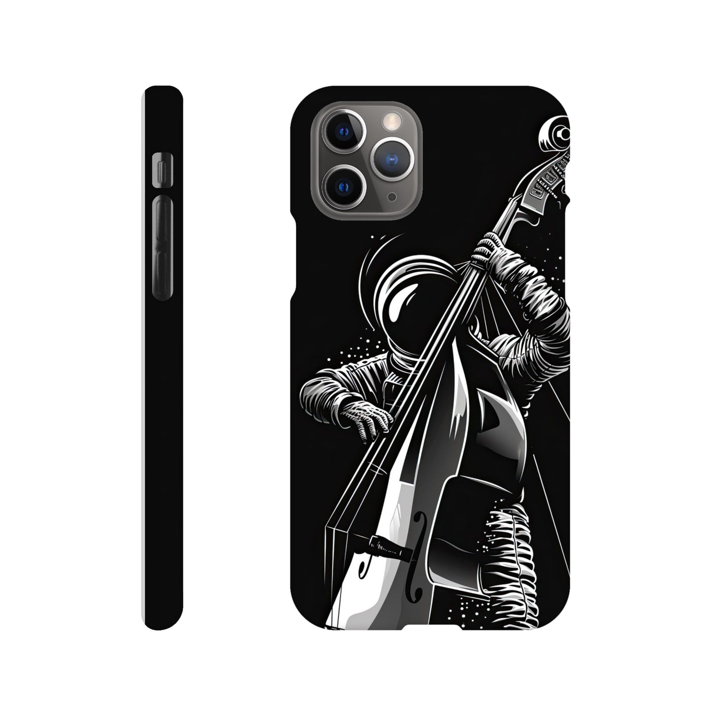 Galactic Groove: Slim Phone Case with Double Bass Spaceman Jazz