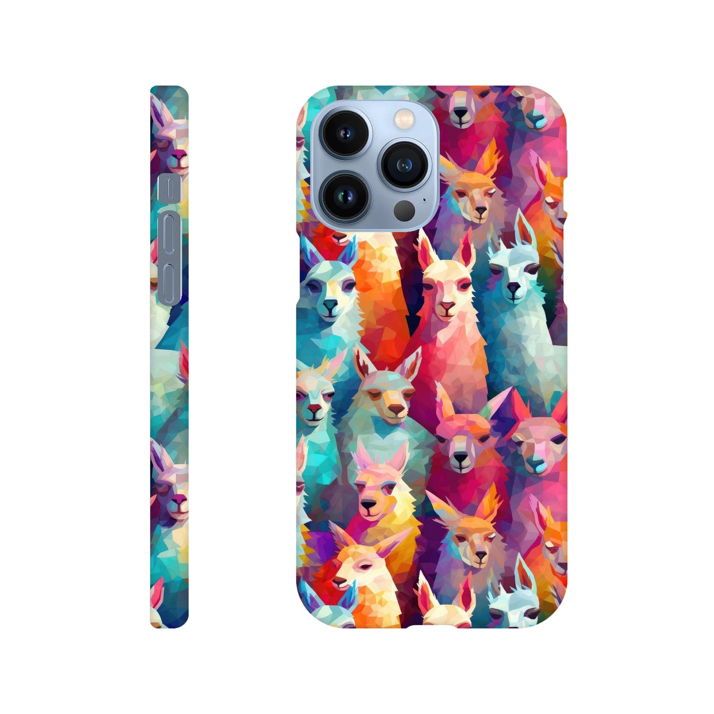 Vibrant Llama Delight: Slim Phone Case with Colorful Llama Pattern