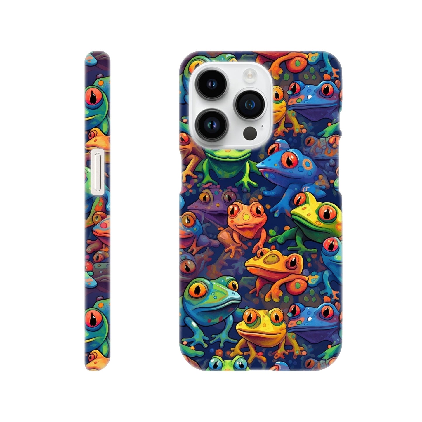 Leap into Colorful Adventures: Slim Phone Case with Playful Frog Pattern