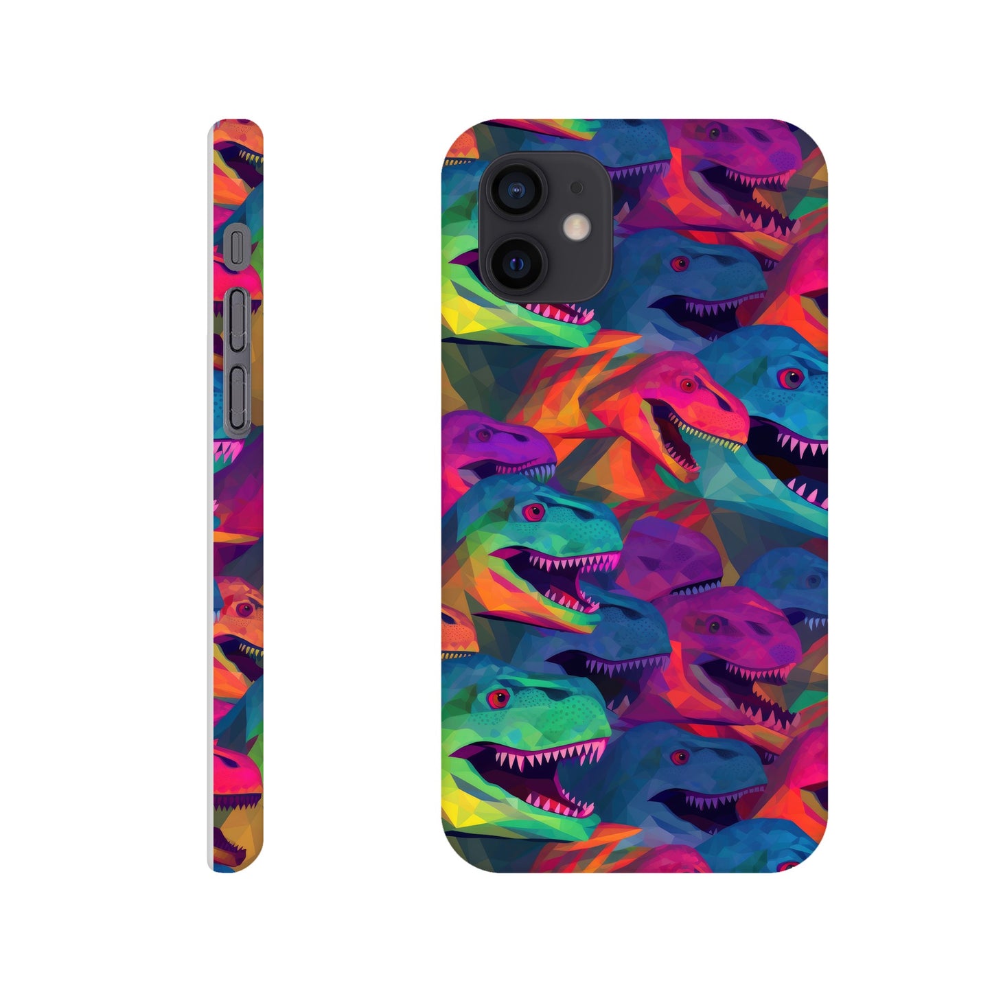 DinoVibe: Slim Phone Case with Colorful T-Rex Pattern - Unleash Playful Protection!
