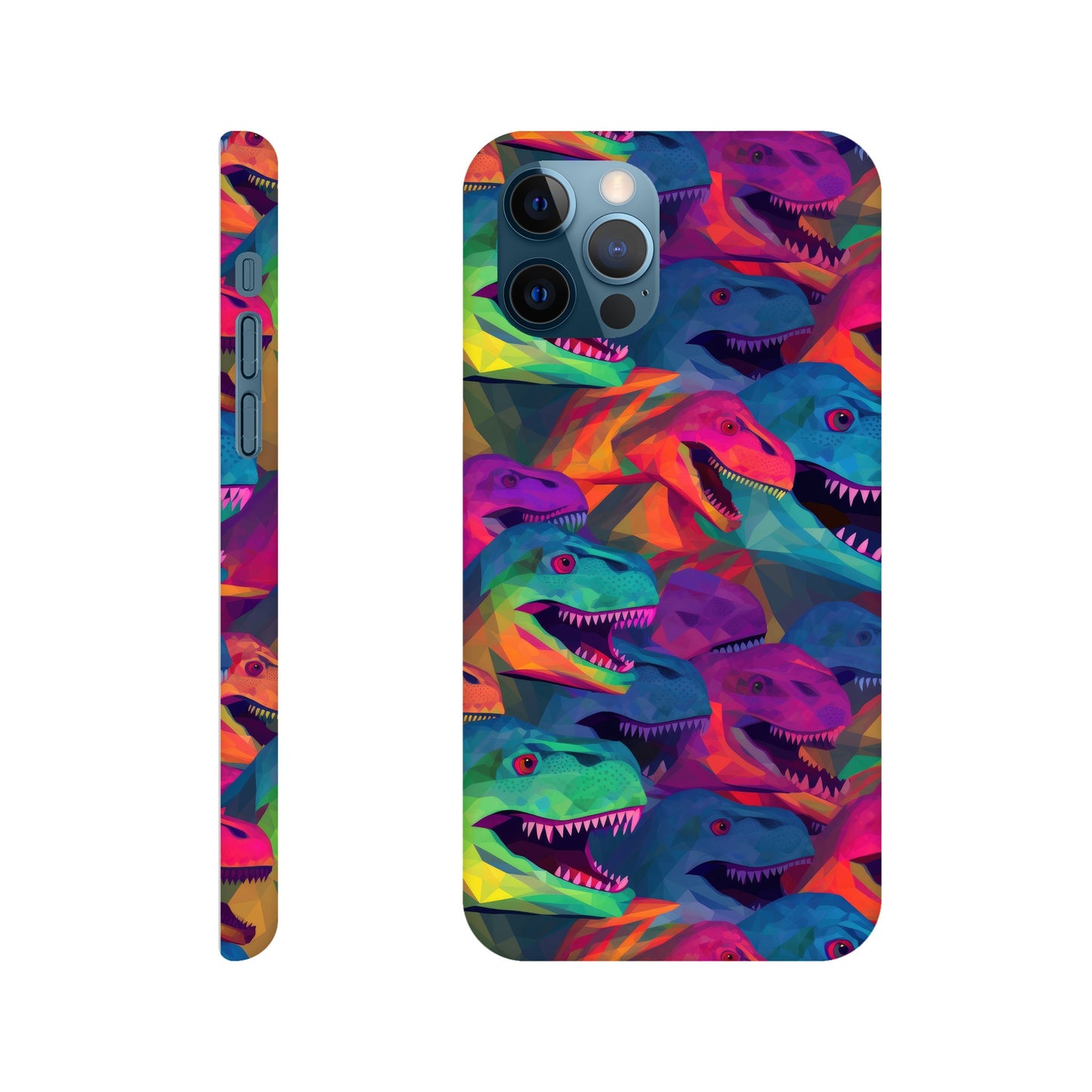DinoVibe: Slim Phone Case with Colorful T-Rex Pattern - Unleash Playful Protection!