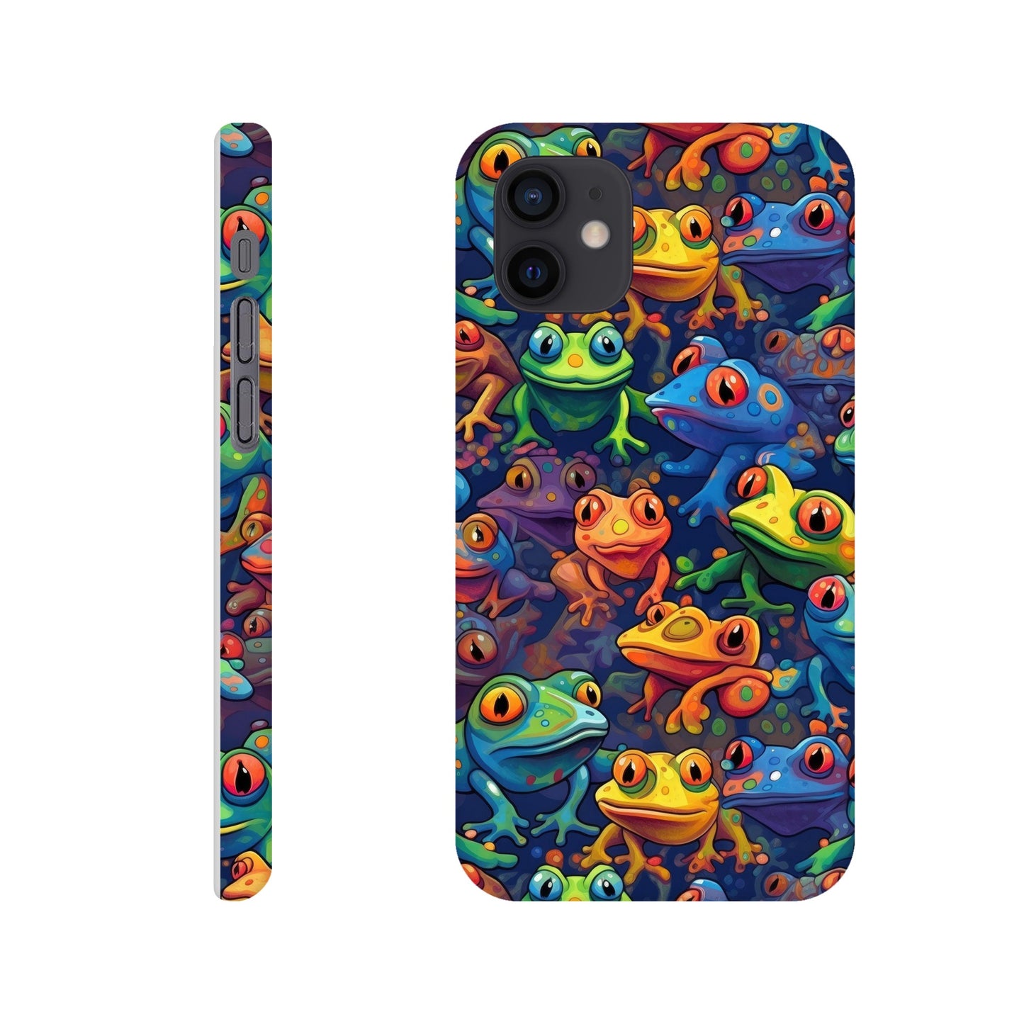 Leap into Colorful Adventures: Slim Phone Case with Playful Frog Pattern