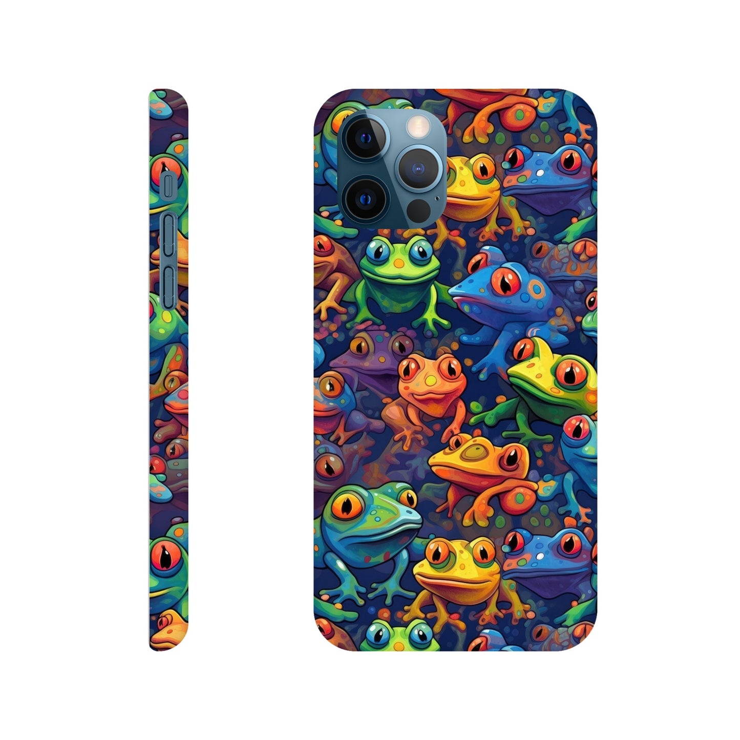 Leap into Colorful Adventures: Slim Phone Case with Playful Frog Pattern