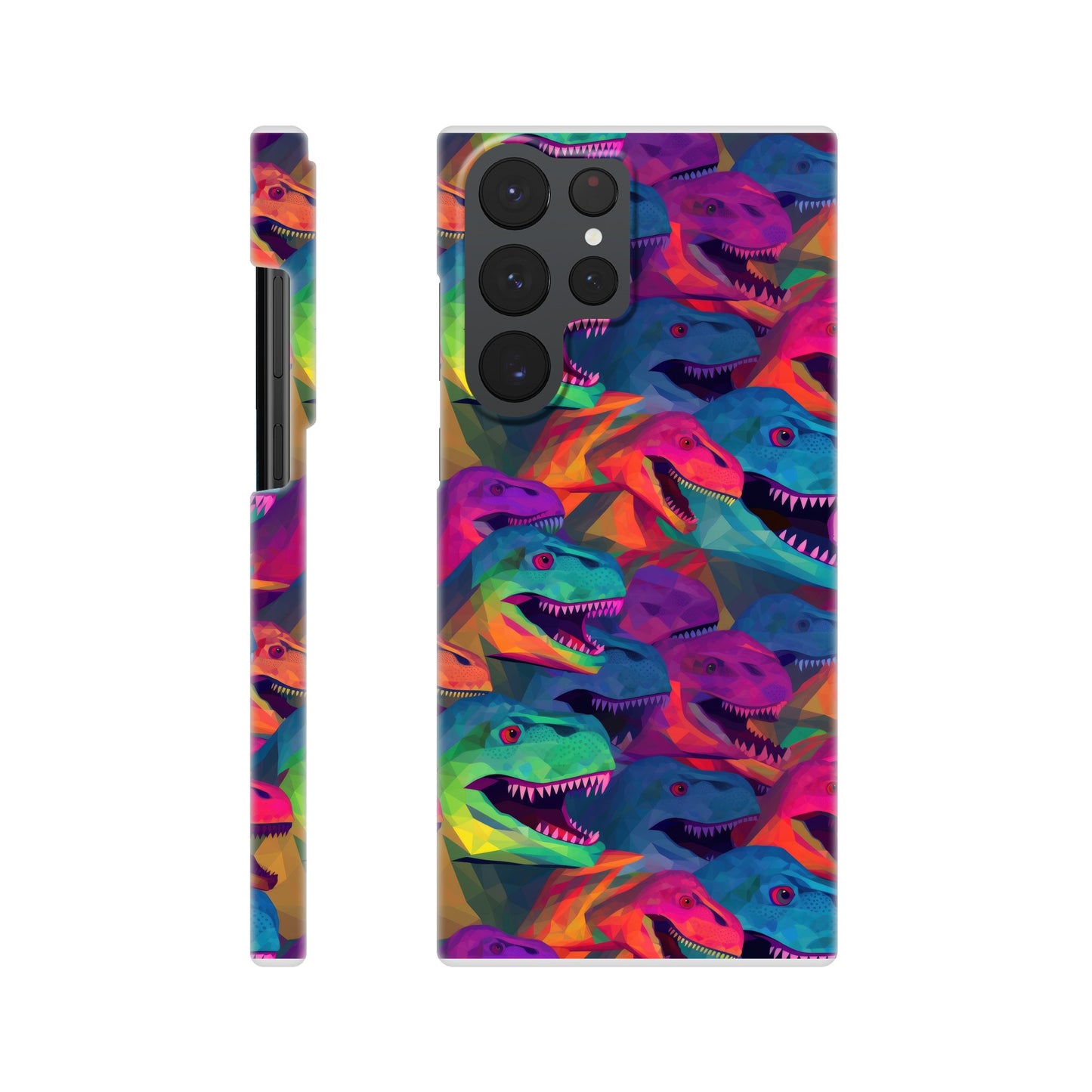 DinoVibe: Slim Phone Case with Colorful T-Rex Pattern - Unleash Playful Protection!