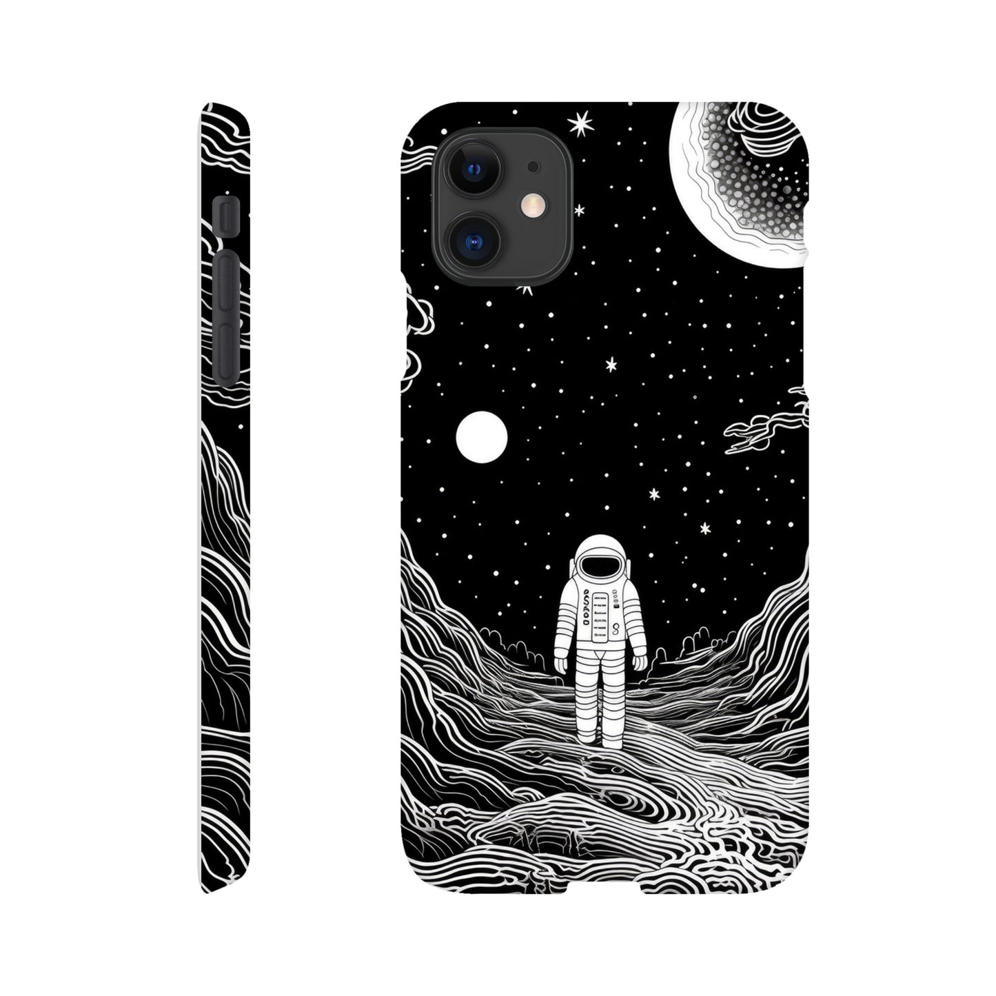 Monochromatic Spaceman Slim Phone Case | Space Art Protection