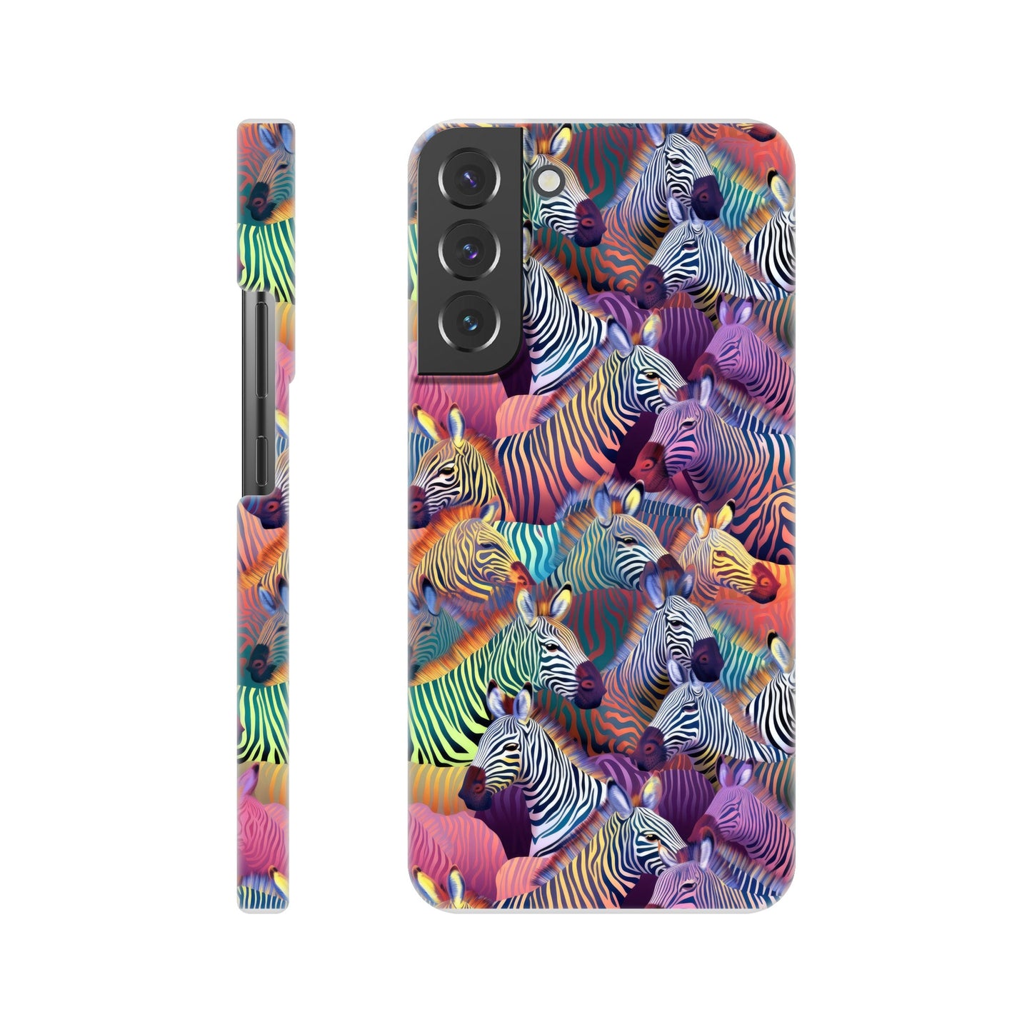 Unleash Your Wild Side with our Slim Phone Case: Colorful Zebra Pattern Edition