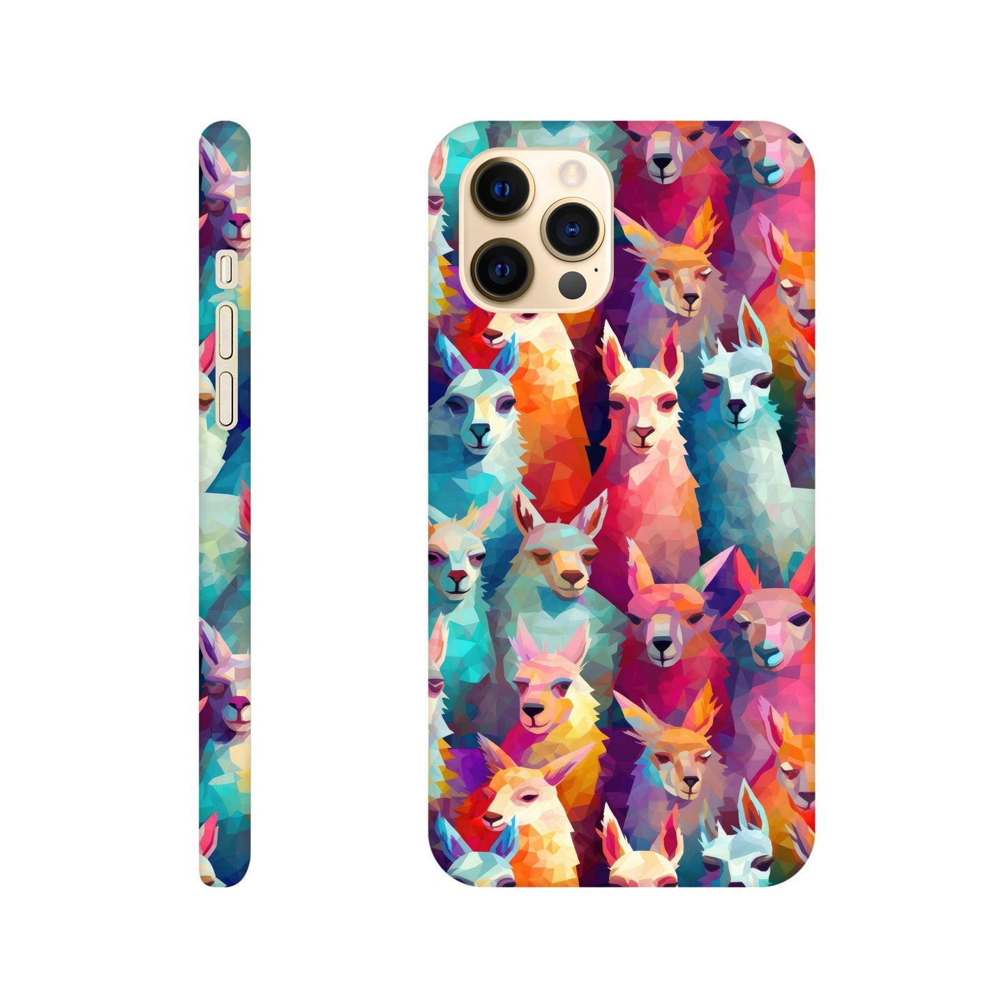 Vibrant Llama Delight: Slim Phone Case with Colorful Llama Pattern