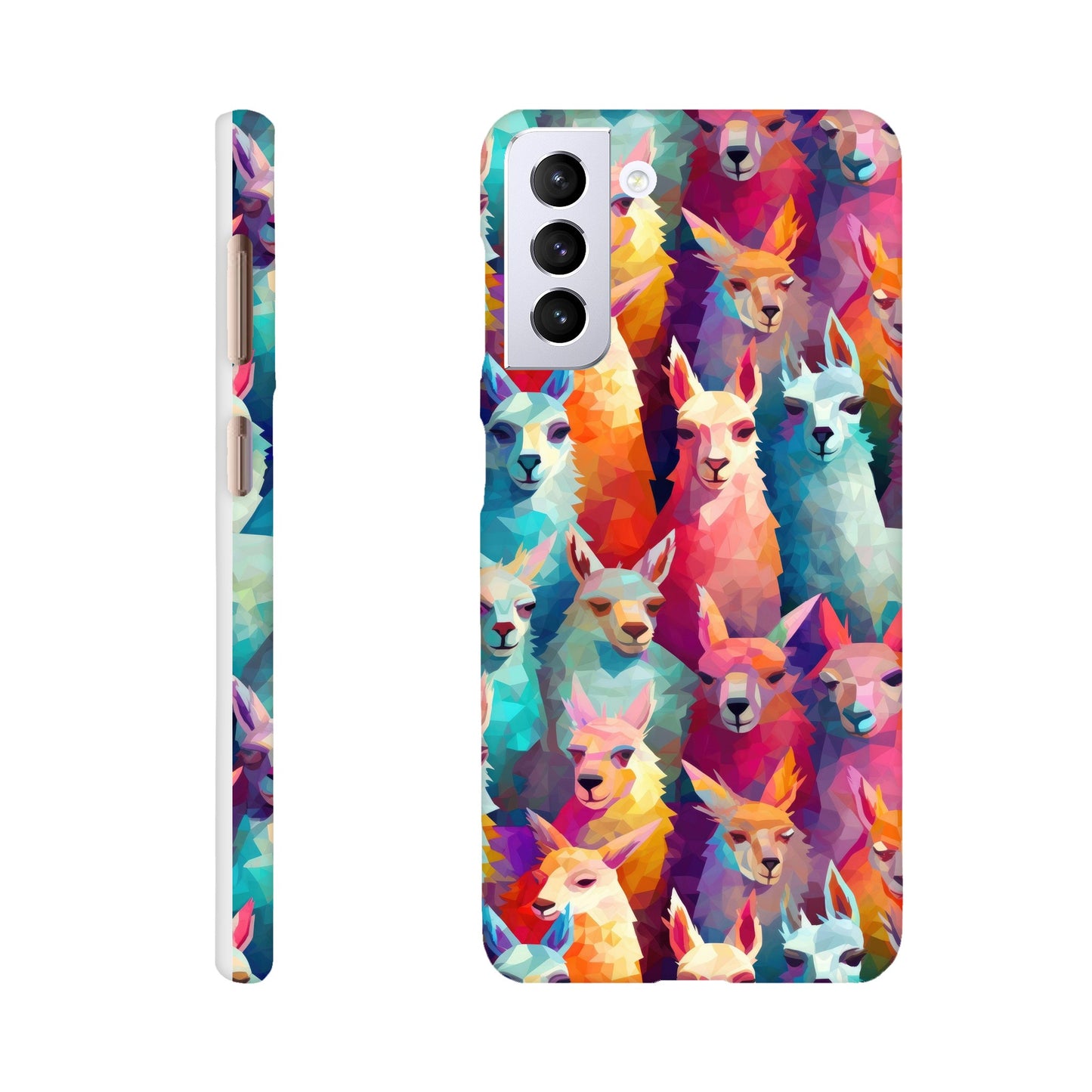 Vibrant Llama Delight: Slim Phone Case with Colorful Llama Pattern