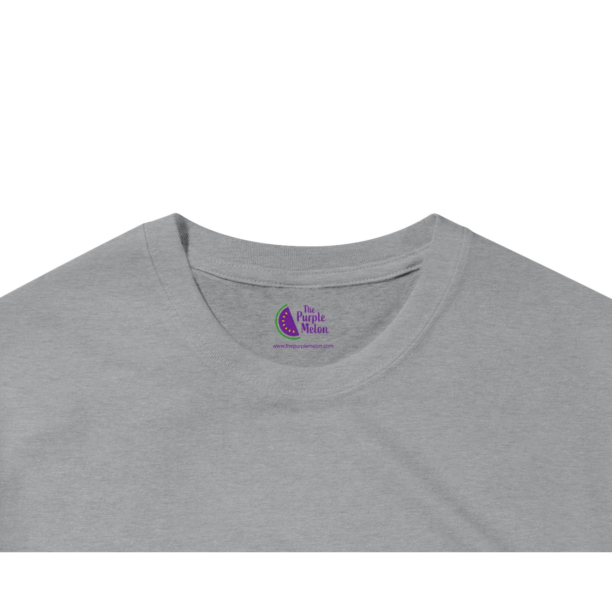 the purple melon logo neck label