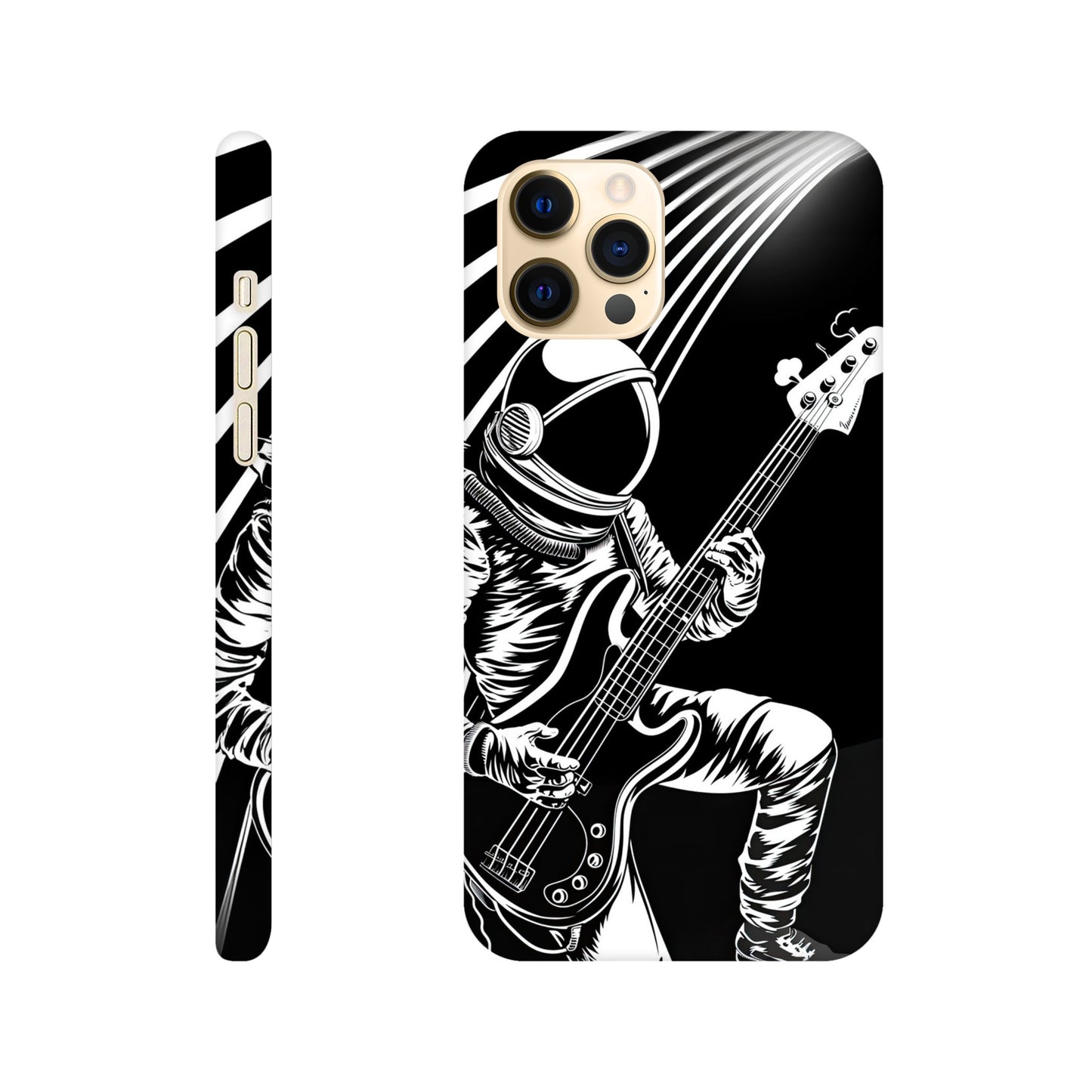 Galactic Groove: Slim Phone Case with Spaceman Bassist Design