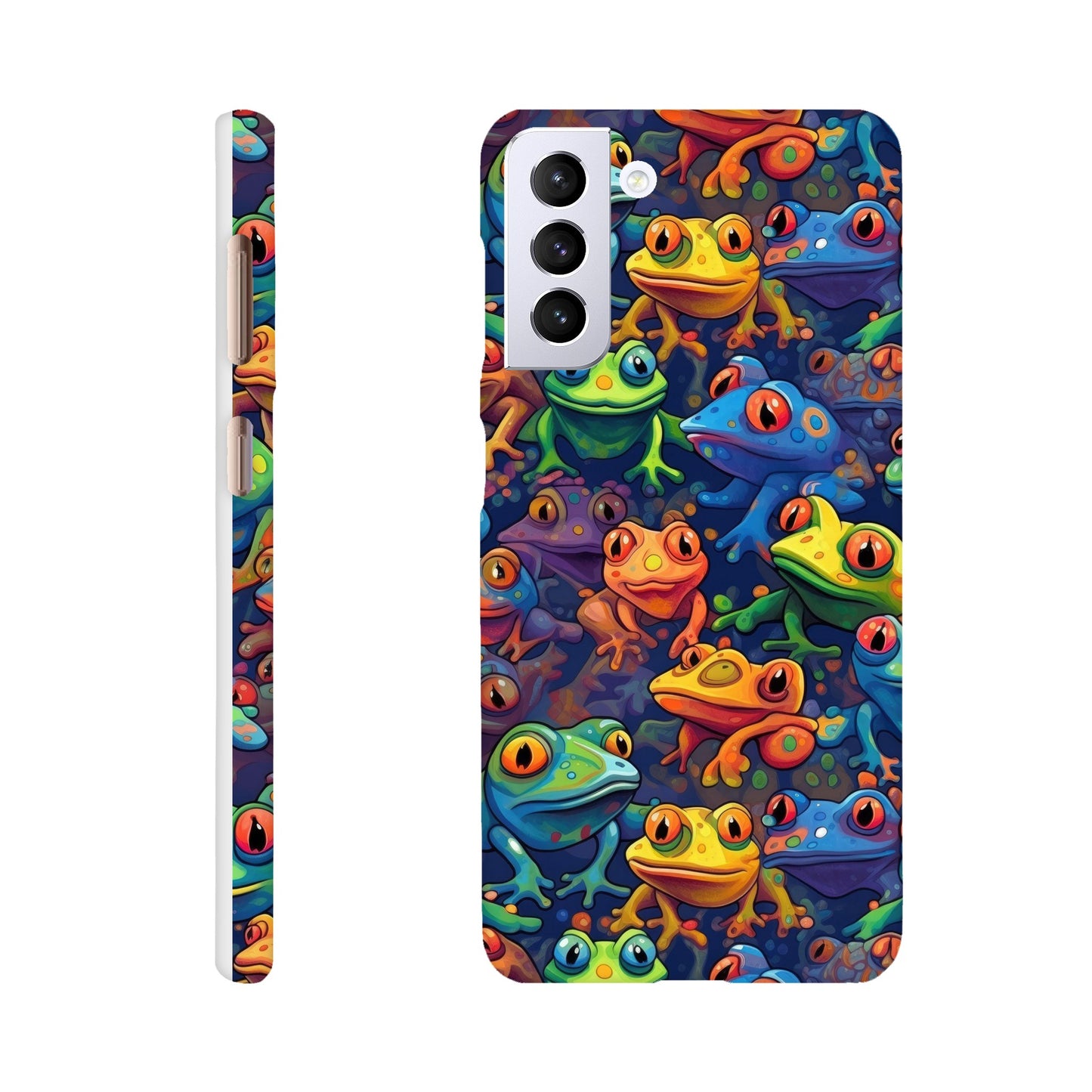 Leap into Colorful Adventures: Slim Phone Case with Playful Frog Pattern