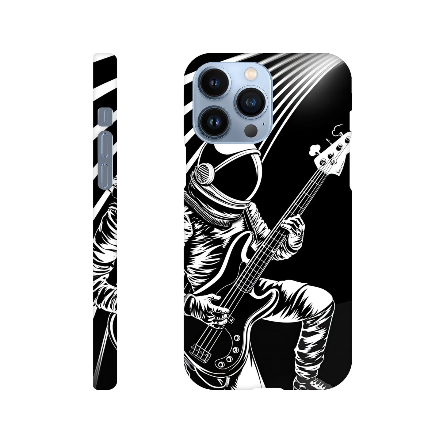 Galactic Groove: Slim Phone Case with Spaceman Bassist Design